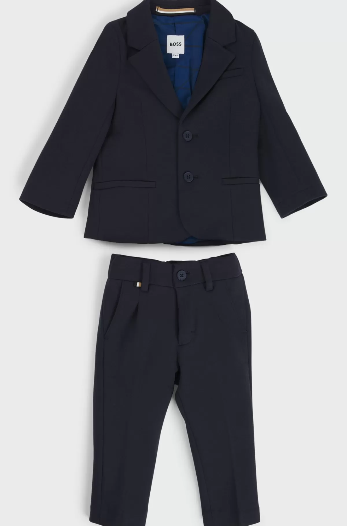 HUGO BOSS Jakkesæt Til Børn I Stof Med Stræk Og Logodetaljer Mørkeblå Store