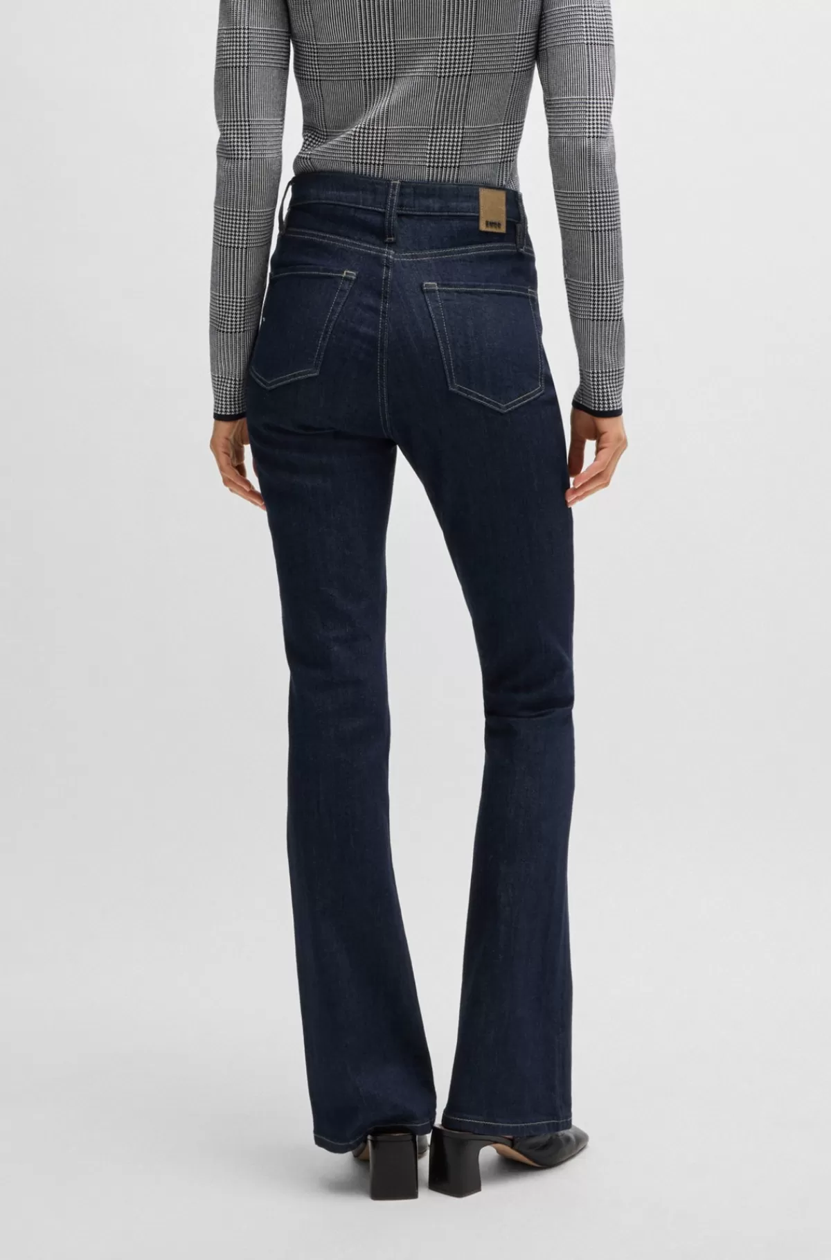 HUGO BOSS Jeans I Blå Denim Med Stræk Og Logo Mørkeblå Shop