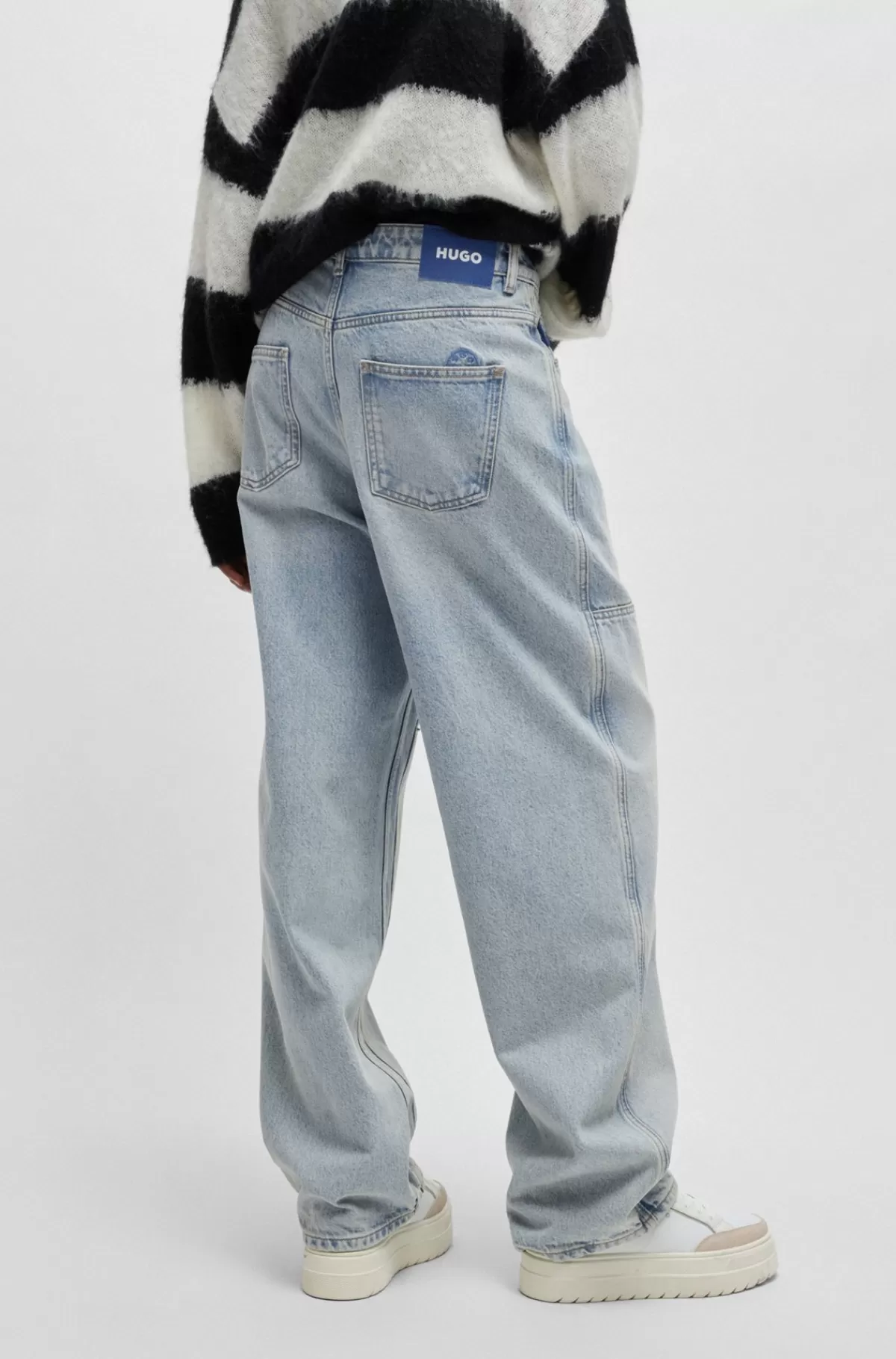 HUGO BOSS Jeans Med Baggy Fit I Blå Denim Uden Stræk Lyseblå Best