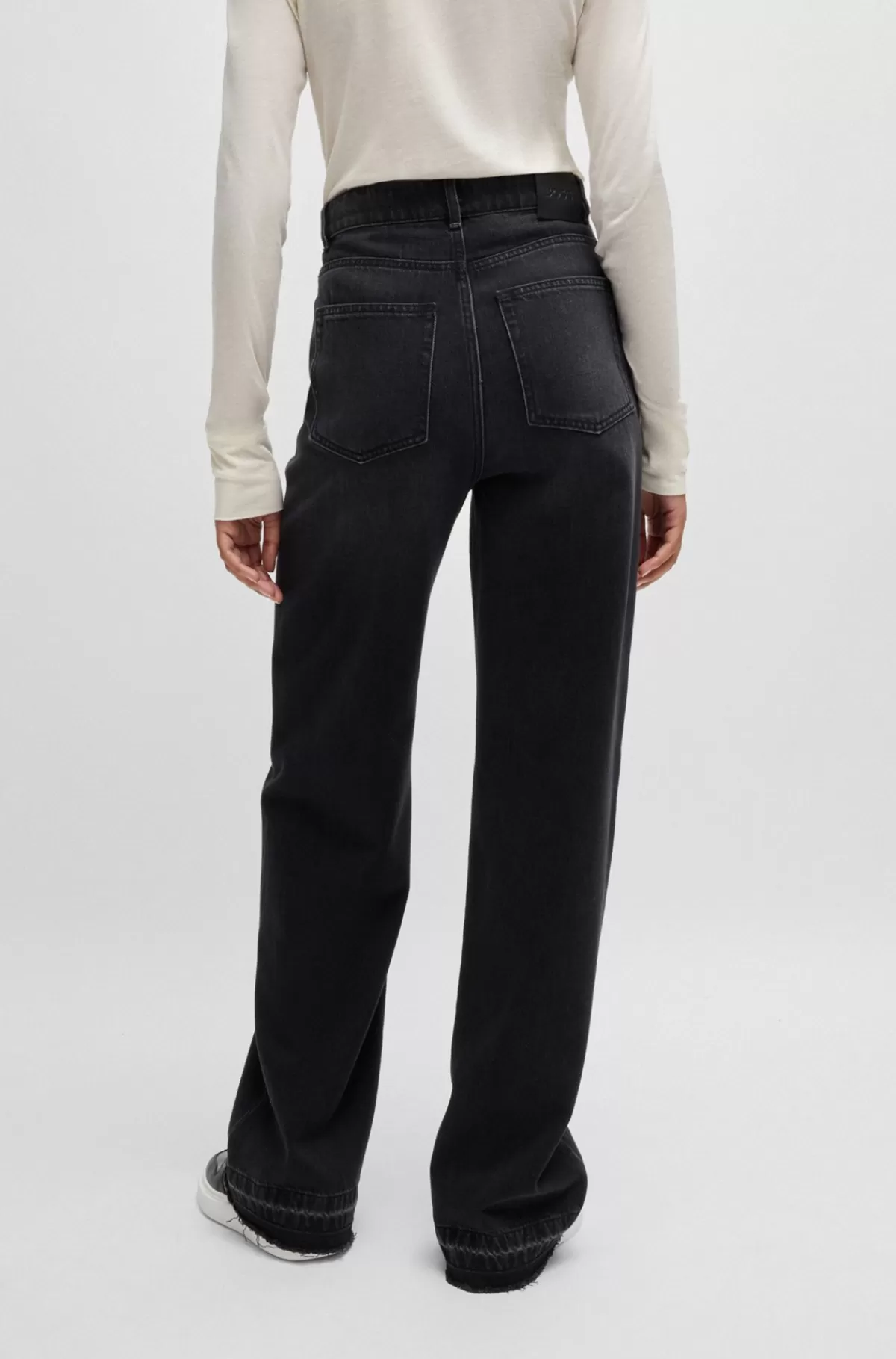 HUGO BOSS Jeans Med Brede Ben I Koksgrå Denim Sort Best Sale