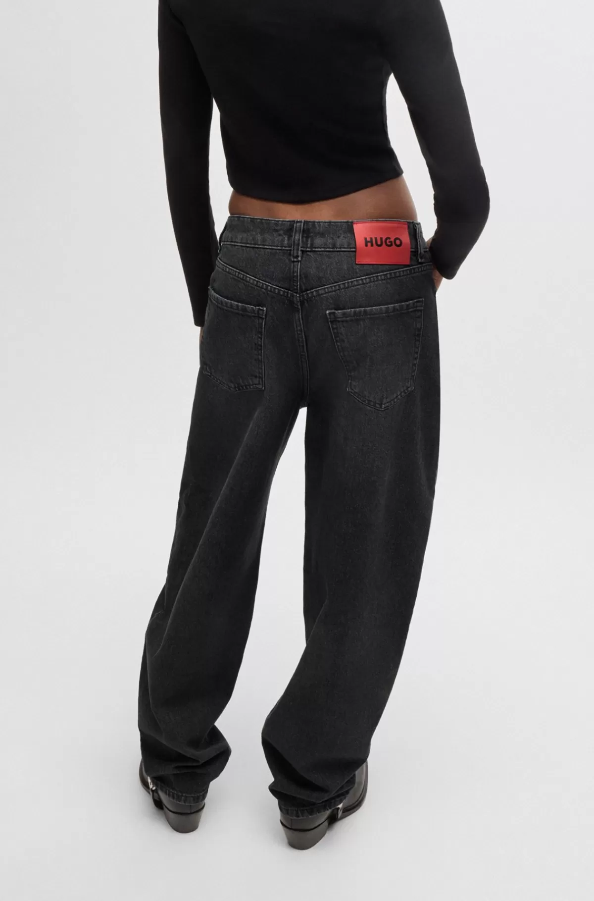 HUGO BOSS Jeans Med Relaxed Fit I Grå Denim Uden Stræk Mørkegrå Cheap