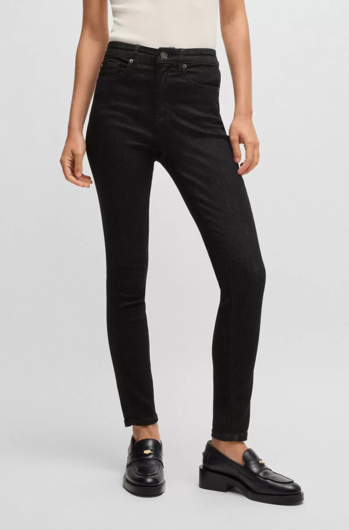HUGO BOSS Jeans Med Skinny Fit I Denim Med Ekstra Stræk Sort Sale