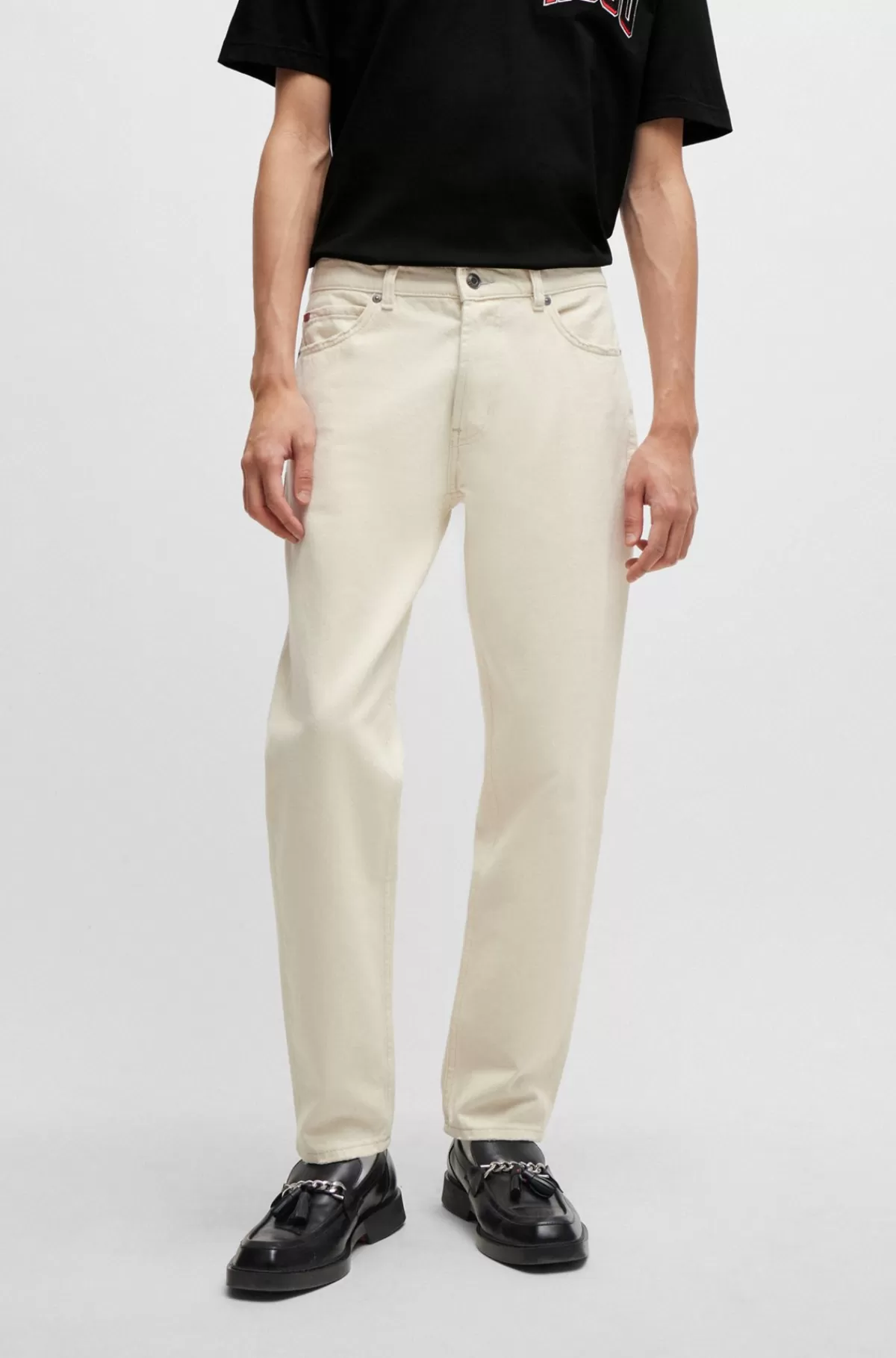HUGO BOSS Jeans Med Tapered Fit I Naturfarvet Denim Naturlig Flash Sale