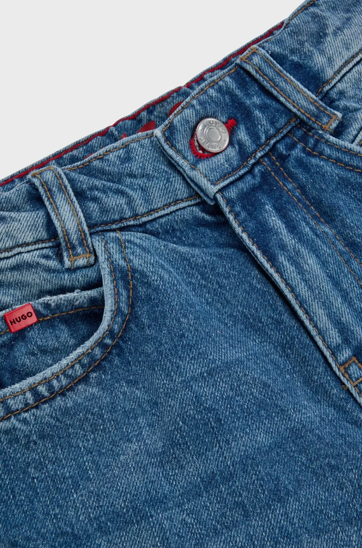 HUGO BOSS Jeans Til Børn Med Loose Fit I Stonewashed Denim Mønstret Best