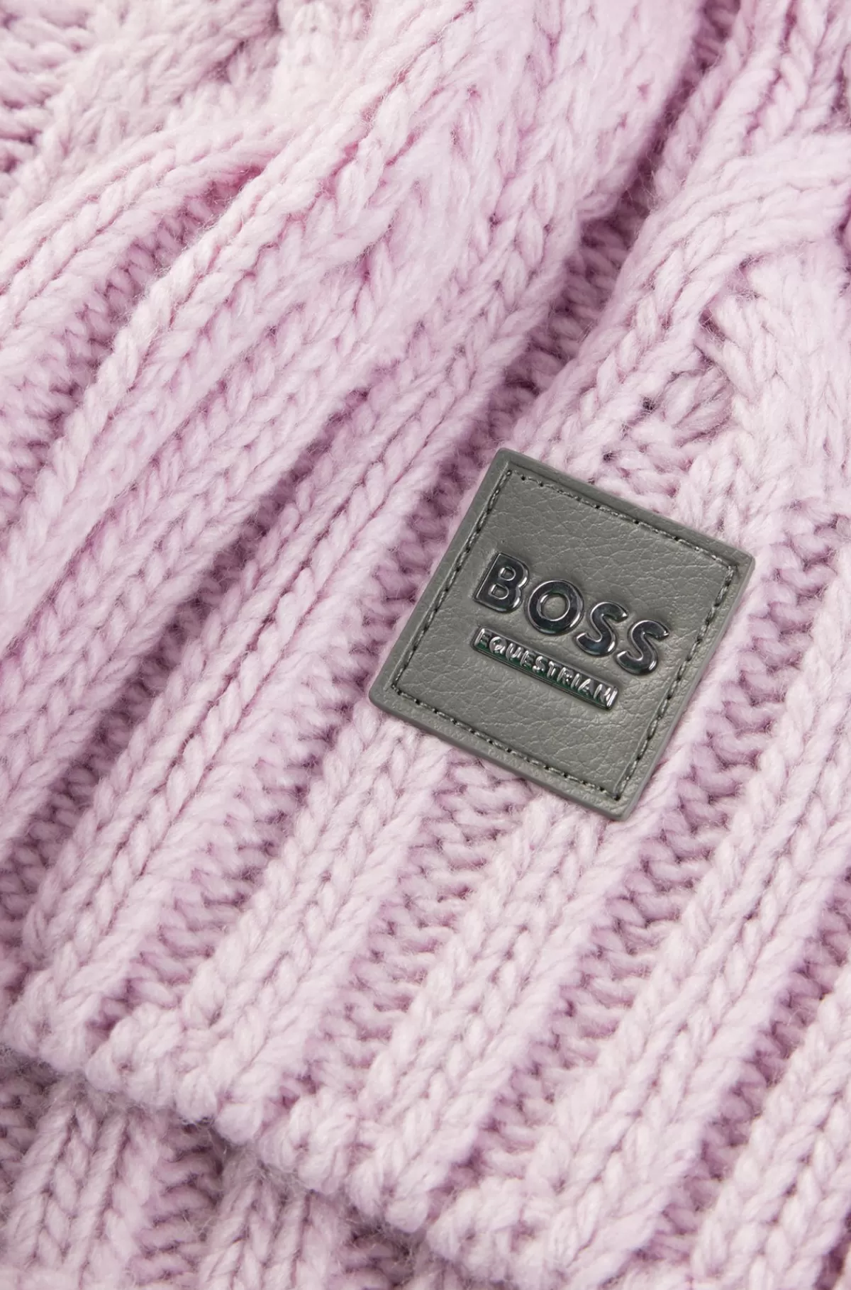 HUGO BOSS Kabelstrikket Tørklæde Med Logomærkat Til Hestesport Lyslilla Fashion