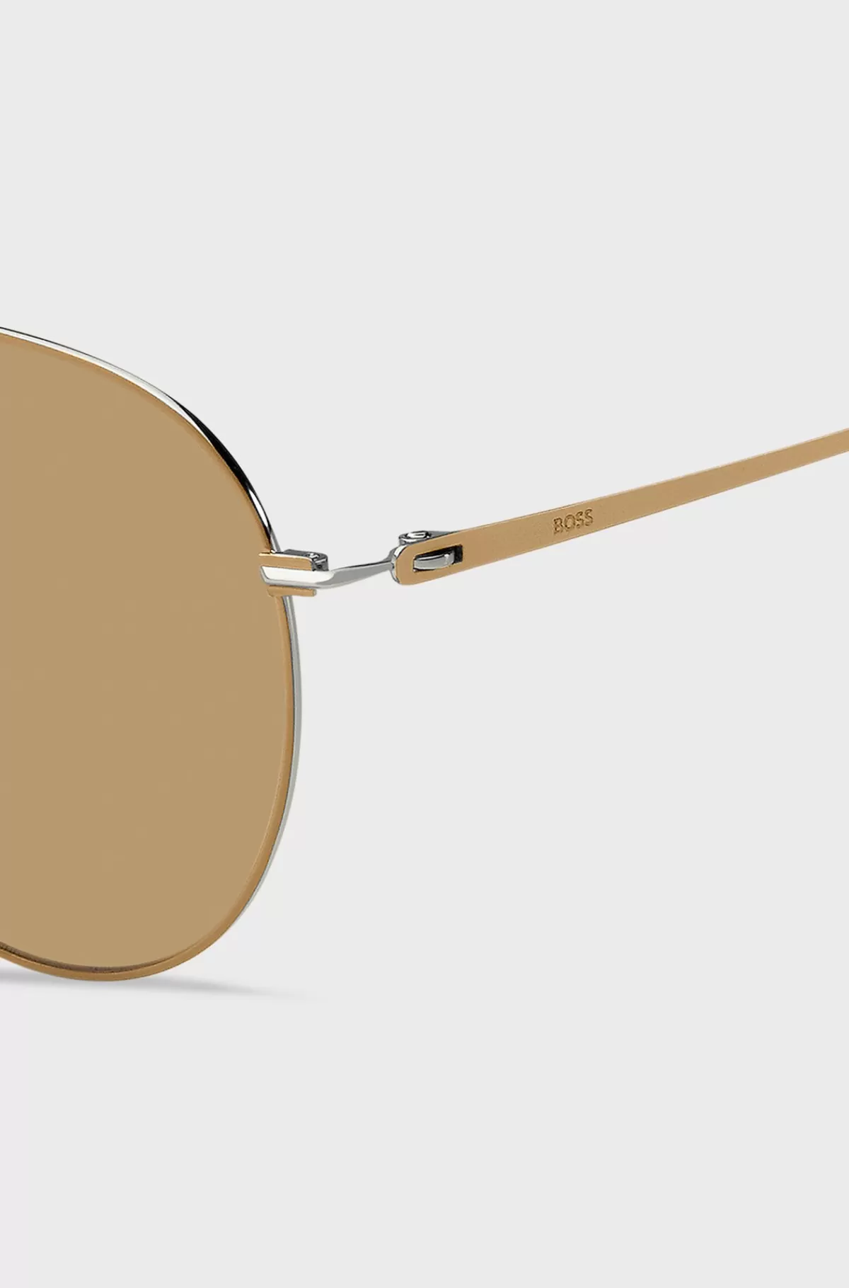 HUGO BOSS Kamelfarvede Solbriller Med Letvægtsstel Beige Best Sale