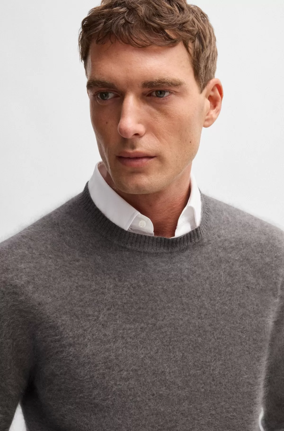 HUGO BOSS Kashmirsweater Fra BOSS SELECTED BY BECKHAM Mørkebrun Discount