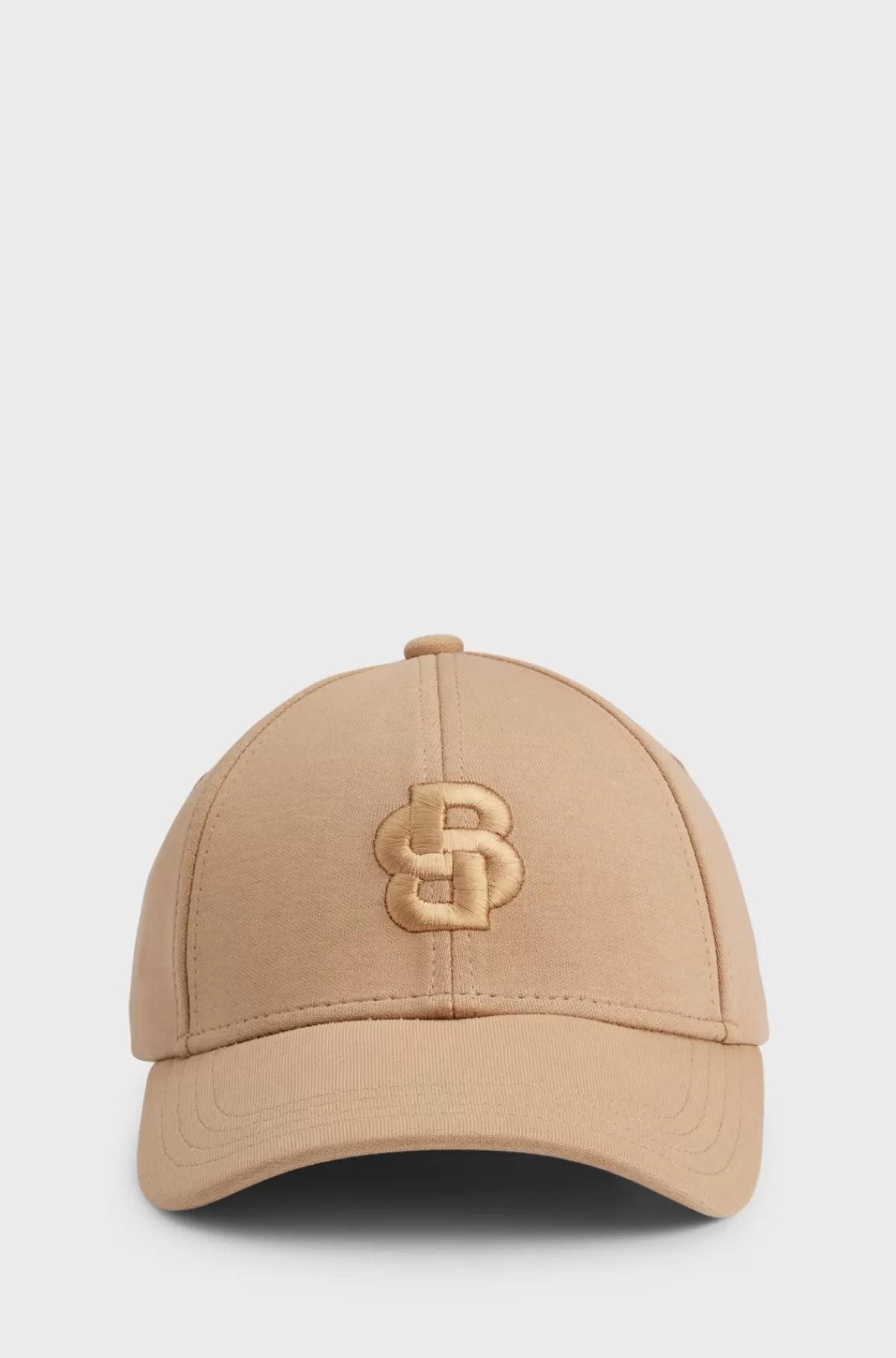 HUGO BOSS Kasket Af En Bomuldsblanding Med Broderet, Dobbelt Monogram Beige Discount