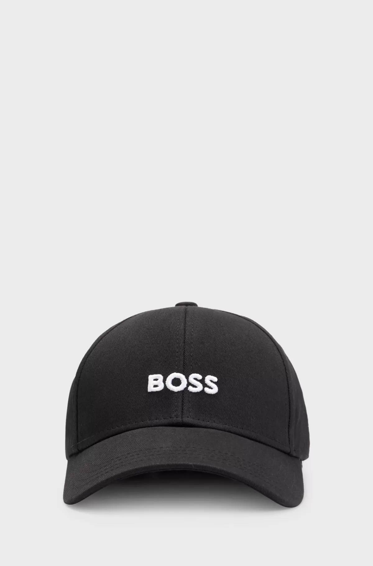 HUGO BOSS Kasket I Bomuldstwill Med Broderet Logo Sort Fashion