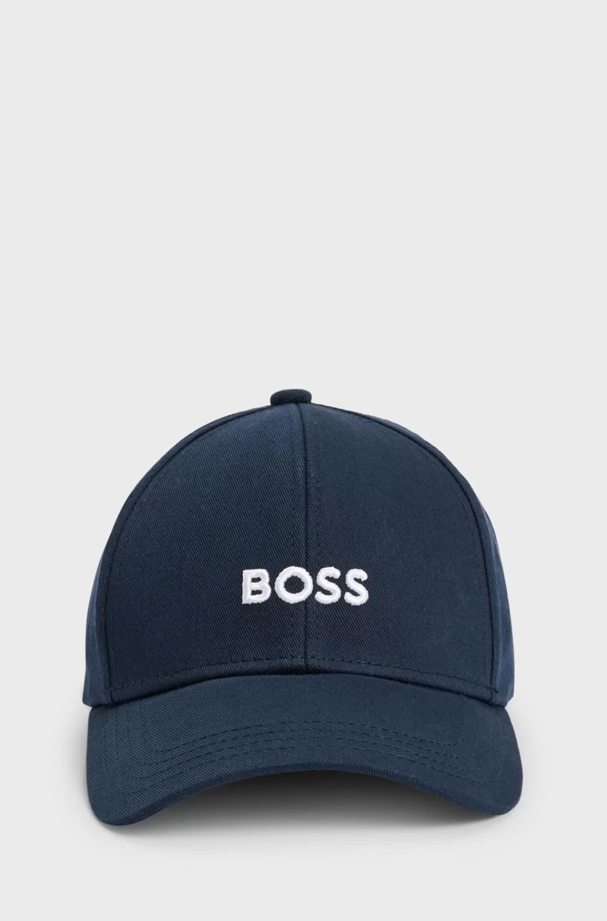 HUGO BOSS Kasket I Bomuldstwill Med Broderet Logo Mørkeblå Cheap