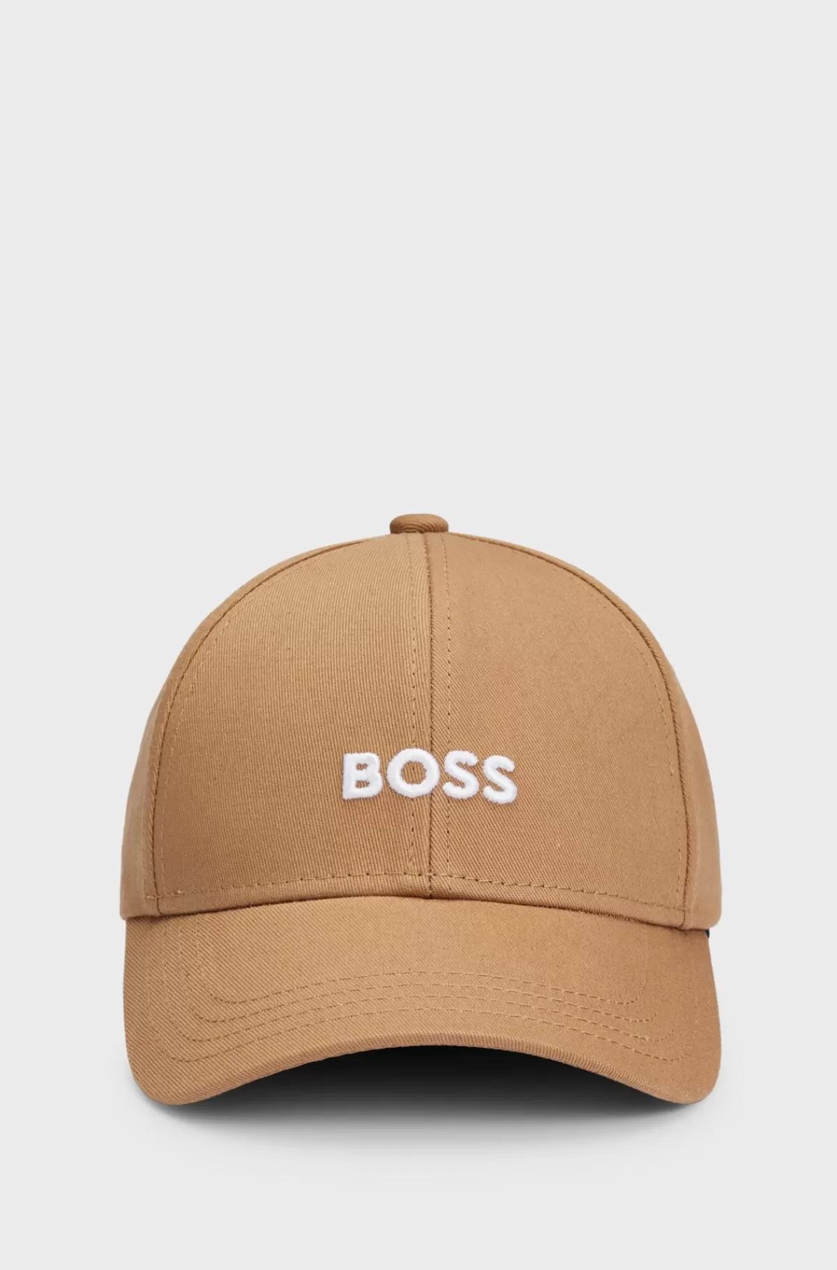HUGO BOSS Kasket I Bomuldstwill Med Broderet Logo Beige Sale