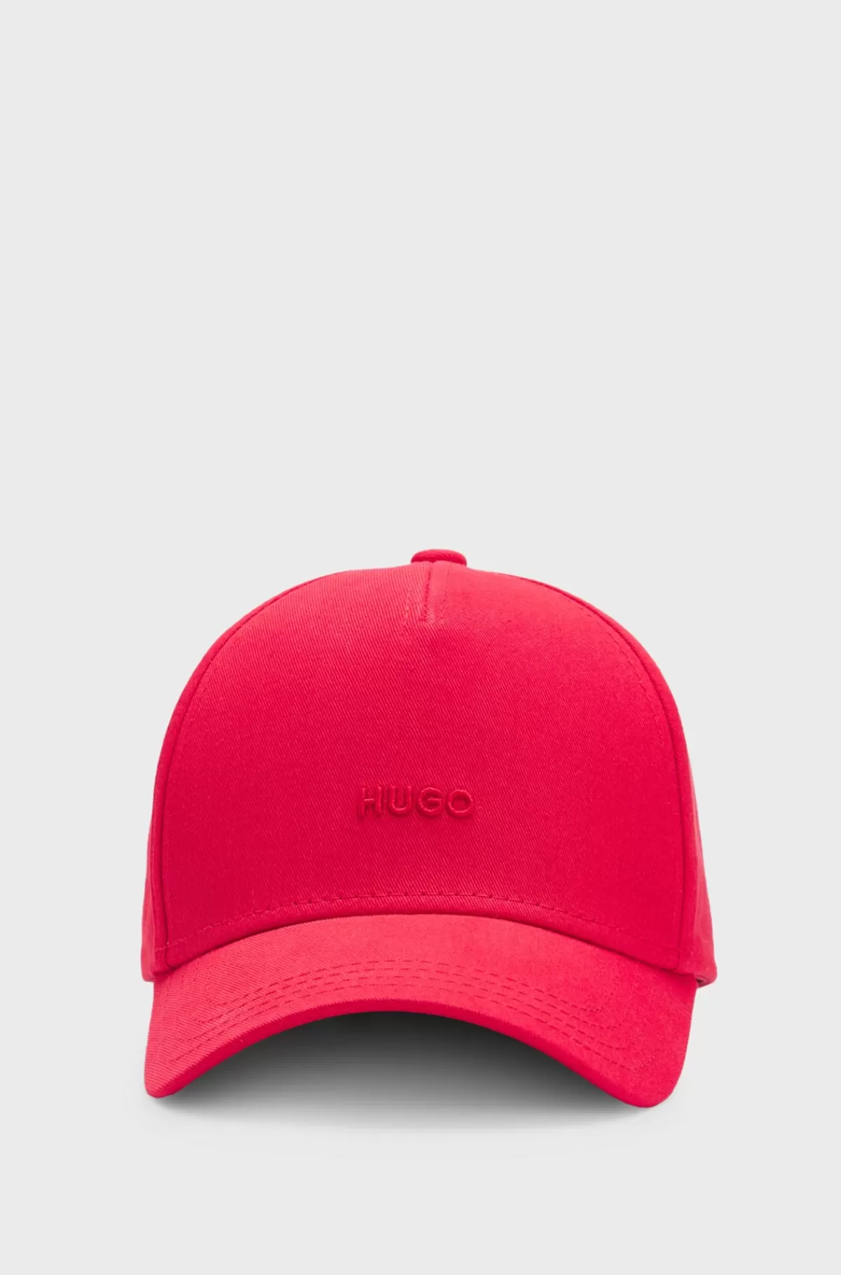 HUGO BOSS Kasket I Bomuldstwill Med Broderet Logo Rød Discount