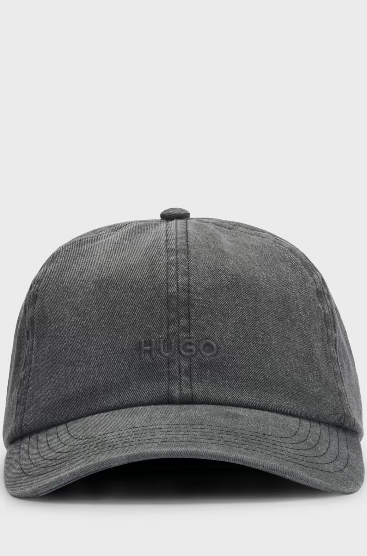 HUGO BOSS Kasket Med 6 Paneler I Bomuldstwill Med Broderet Logo Sort Store