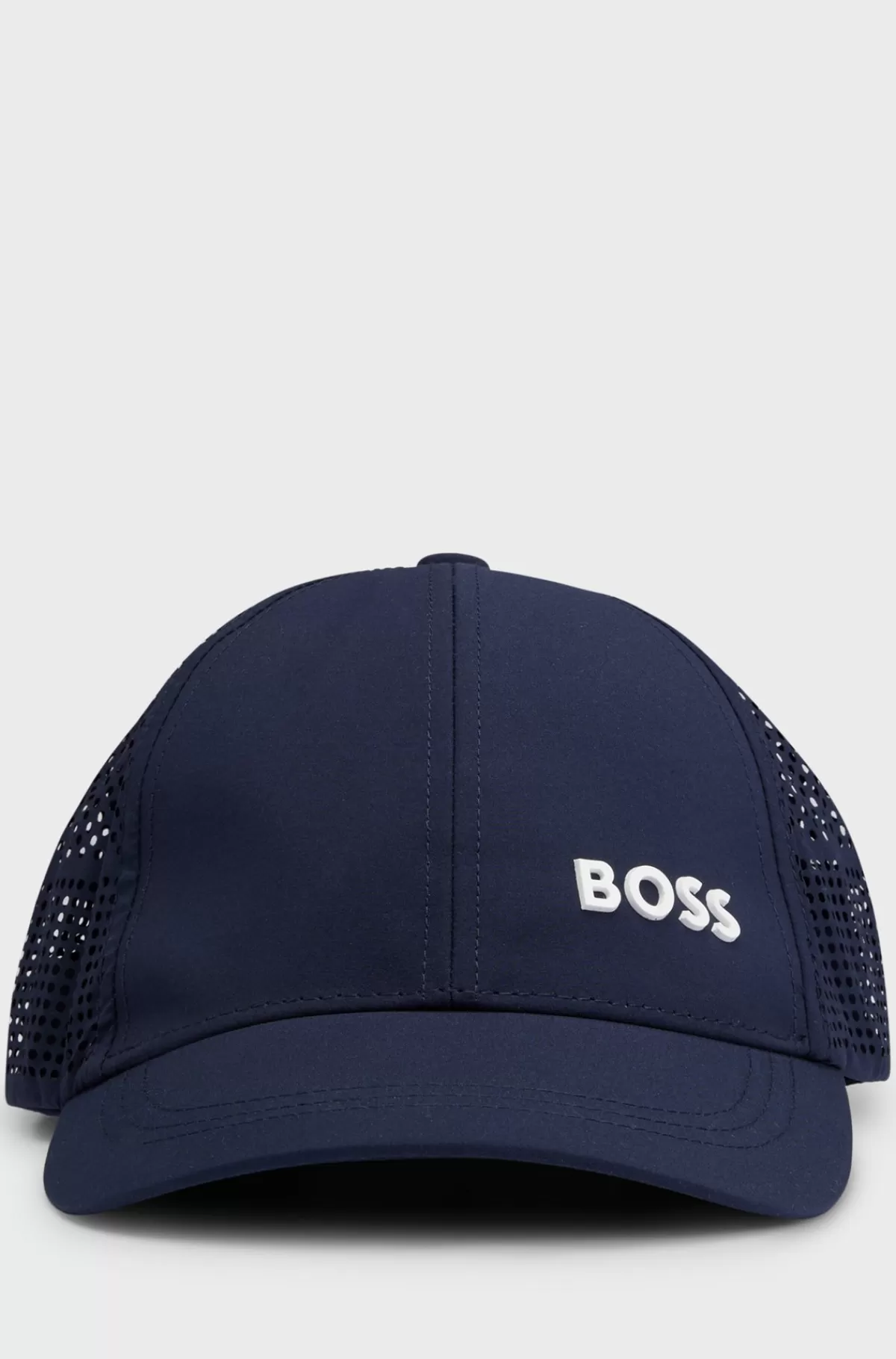 HUGO BOSS Kasket Til Børn Med Logo Og Laserskårne Detaljer Mørkeblå Flash Sale