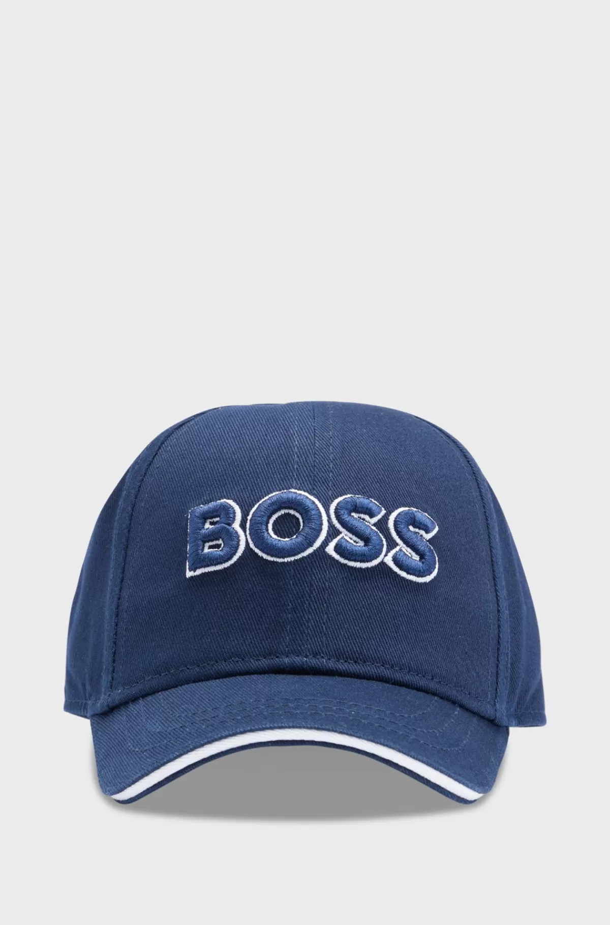 HUGO BOSS Kasket Til Drenge I Bomuldstwill Med Hævet Logo Mørkeblå Discount