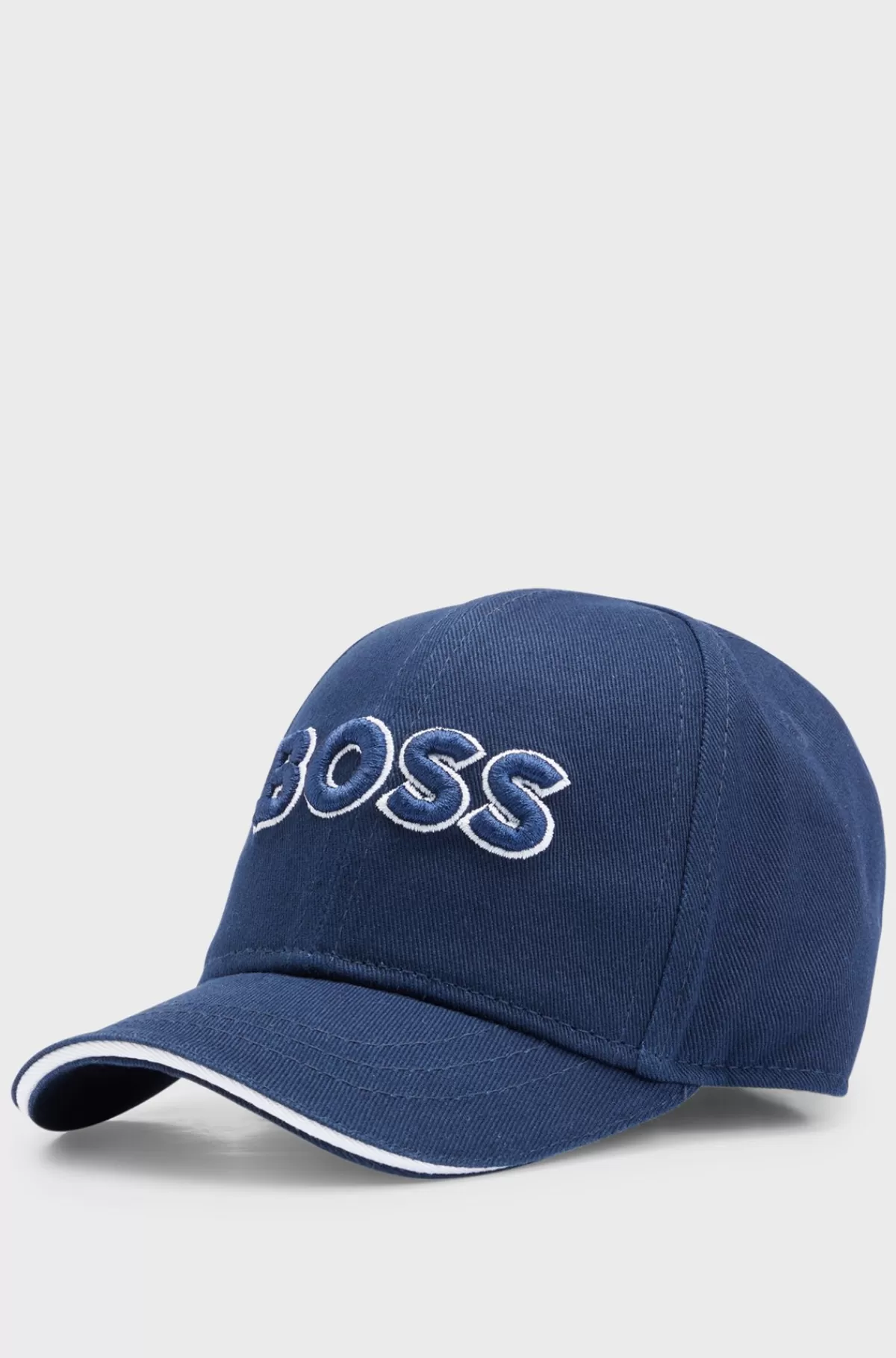 HUGO BOSS Kasket Til Drenge I Bomuldstwill Med Hævet Logo Mørkeblå Discount