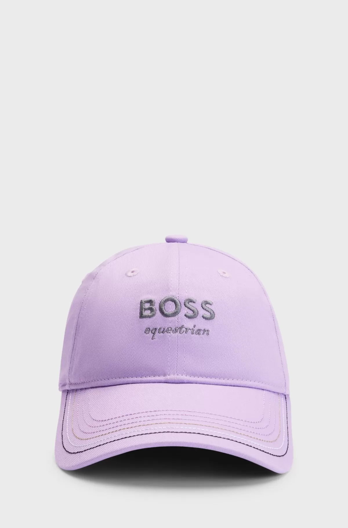 HUGO BOSS Kasket Til Hestesport Med Broderet Logo Og Læderrem Lyslilla Online
