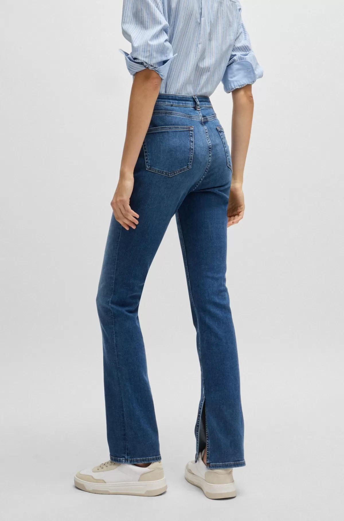 HUGO BOSS Kick-flare Jeans I Elastisk Denim Blå Store