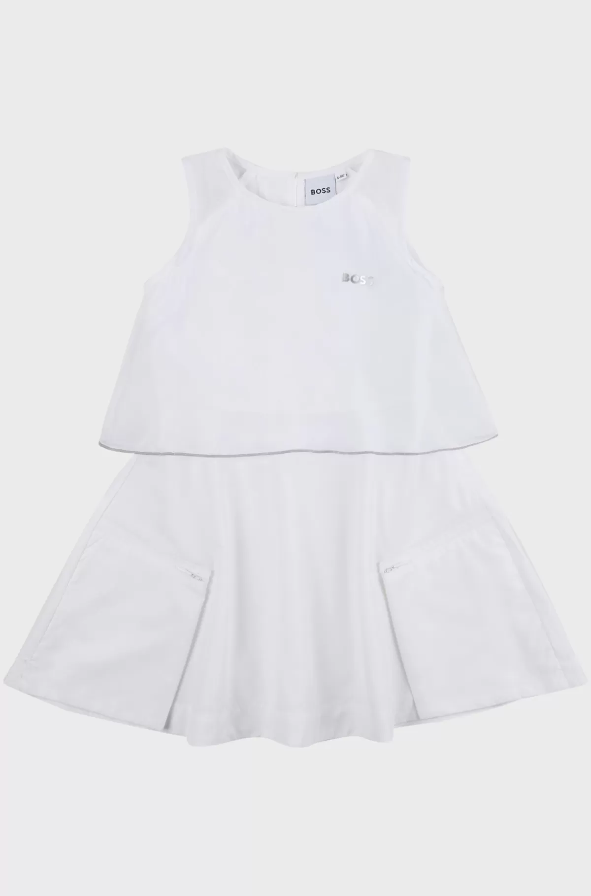 HUGO BOSS Kjole Uden ærmer Med Trykt Logo Til Piger Hvid Discount