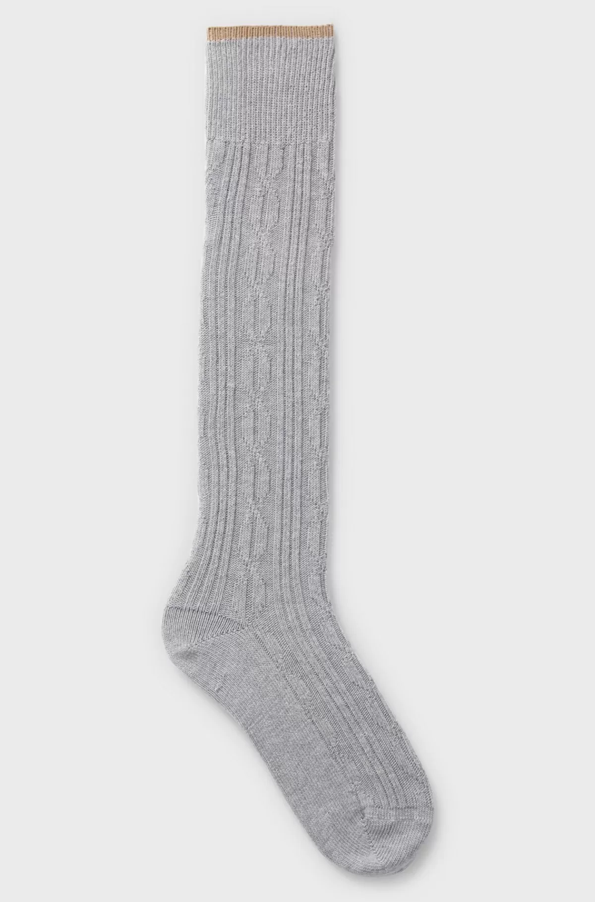HUGO BOSS Knæhøje Trachten-sokker Med Kant I Kontrastfarve Lysegrå Fashion