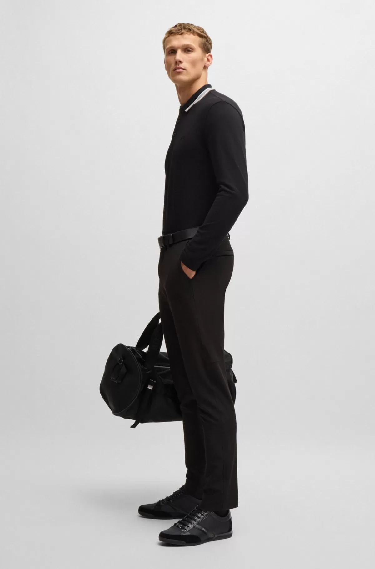 HUGO BOSS Kondisko I Blandet Materiale Med Ruskind Og Kunstlæder Sort Fashion