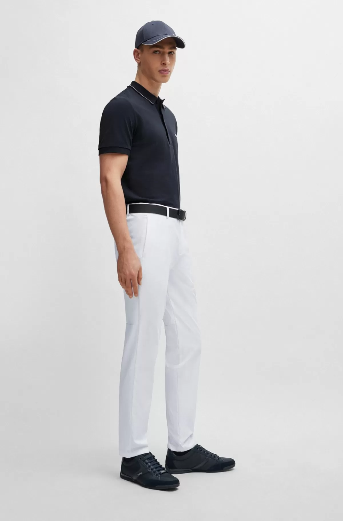 HUGO BOSS Kondisko I Blandet Materiale Med Ruskind Og Kunstlæder Mørkeblå Fashion