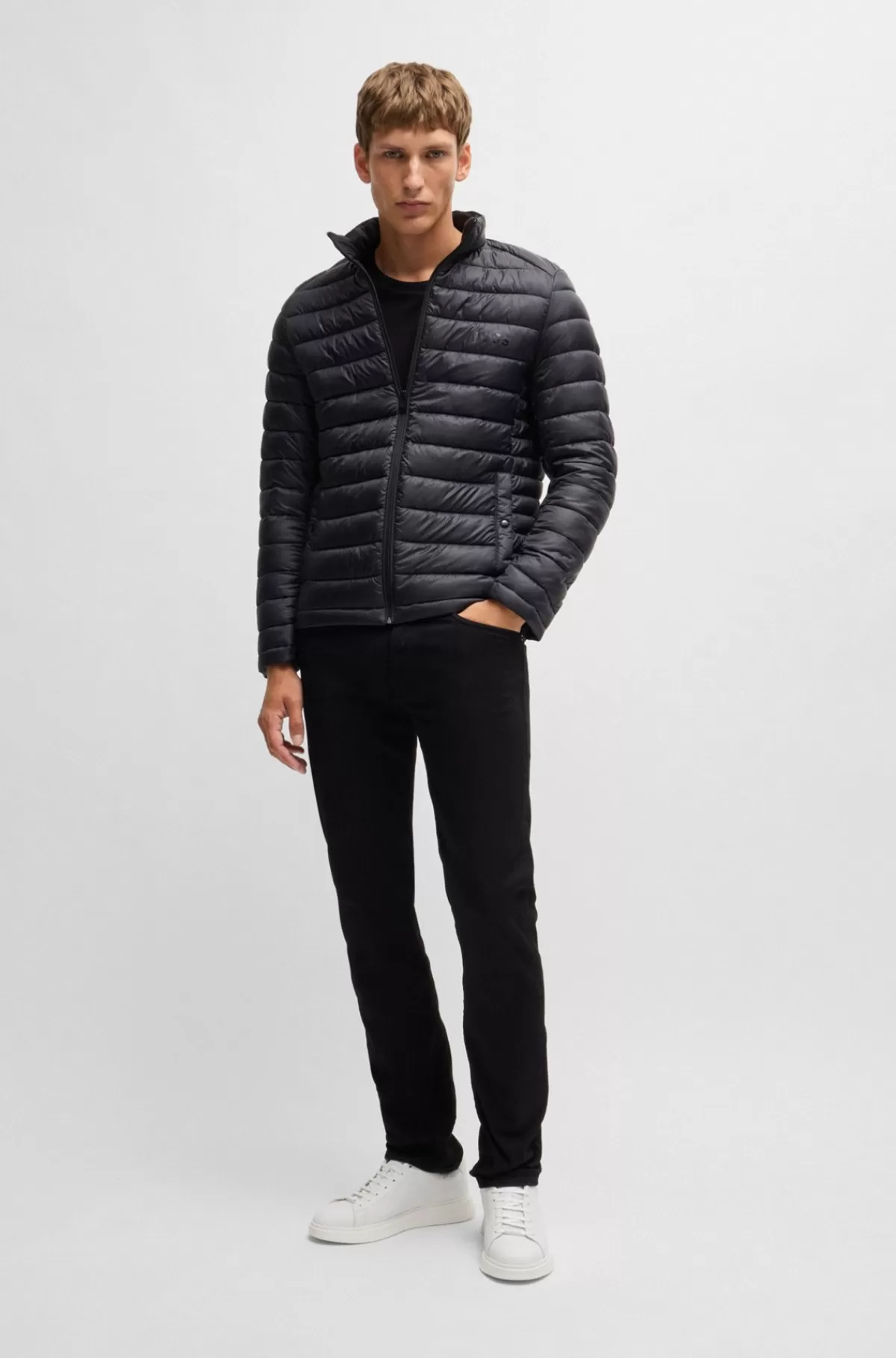 HUGO BOSS Kondisko I Læder Med Gummiydersål Hvid New