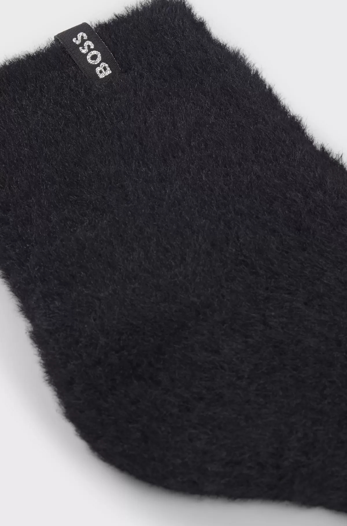 HUGO BOSS Korte Plyssokker Og Logo Med Sølveffekt Sort Store