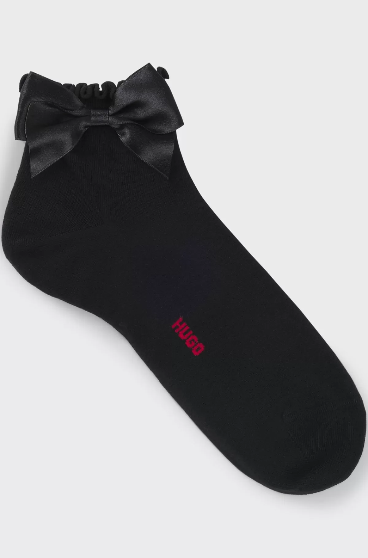 HUGO BOSS Korte Strømper Af En Bomuldsblanding Og Med Sløjfekant Sort Shop