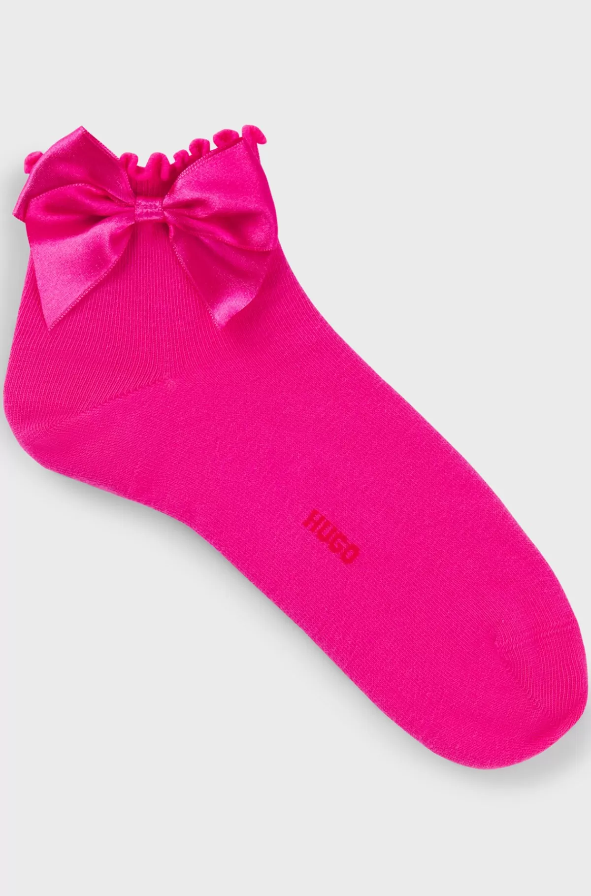 HUGO BOSS Korte Strømper Af En Bomuldsblanding Og Med Sløjfekant Pink Clearance