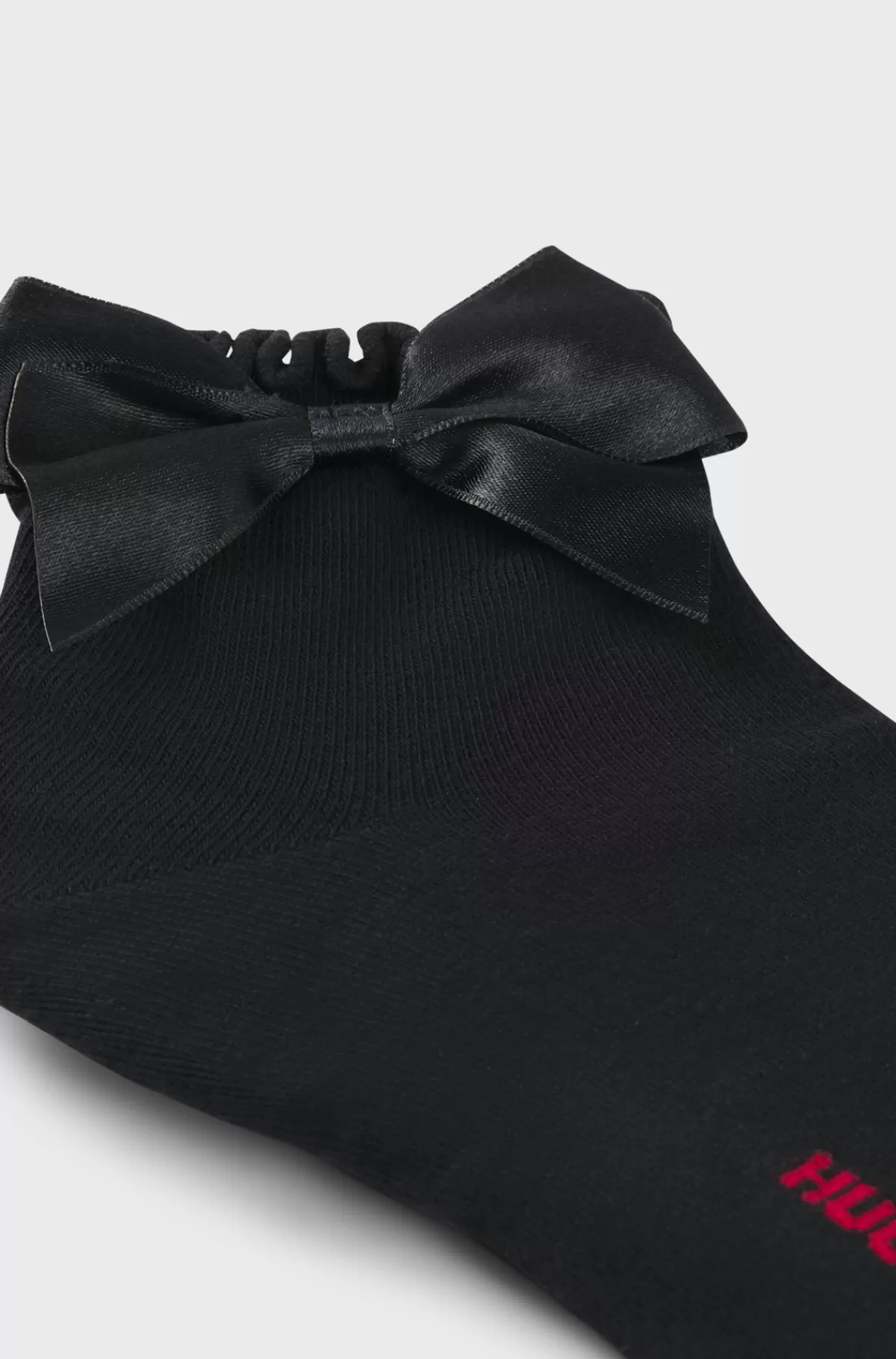 HUGO BOSS Korte Strømper Af En Bomuldsblanding Og Med Sløjfekant Sort Shop