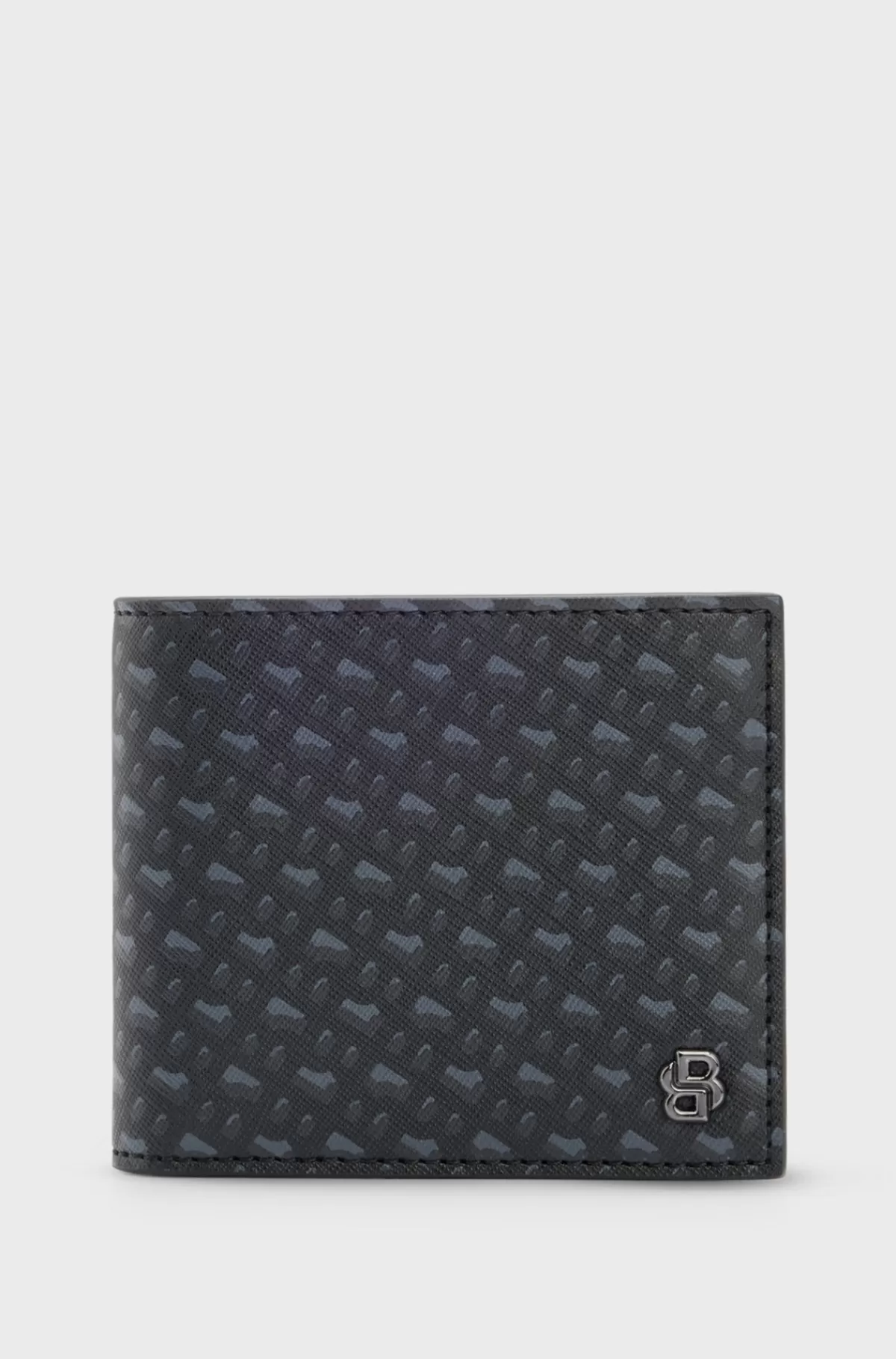 HUGO BOSS Kortholder Med Signaturmønster Og Double B-monogram Sort Store