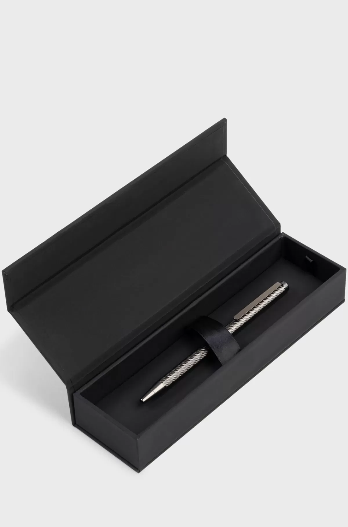 HUGO BOSS Kuglepen I Krommetal Med Indgraveret Mønster Sølv Flash Sale