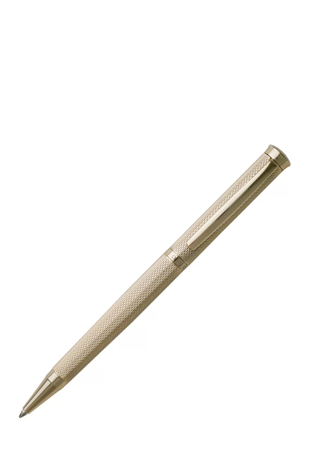 HUGO BOSS Kuglepen Med Diamantskåret Indgraveret Gylden Finish Guld Discount