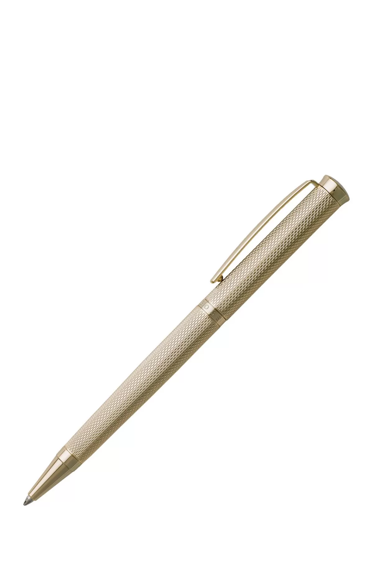 HUGO BOSS Kuglepen Med Diamantskåret Indgraveret Gylden Finish Guld Discount