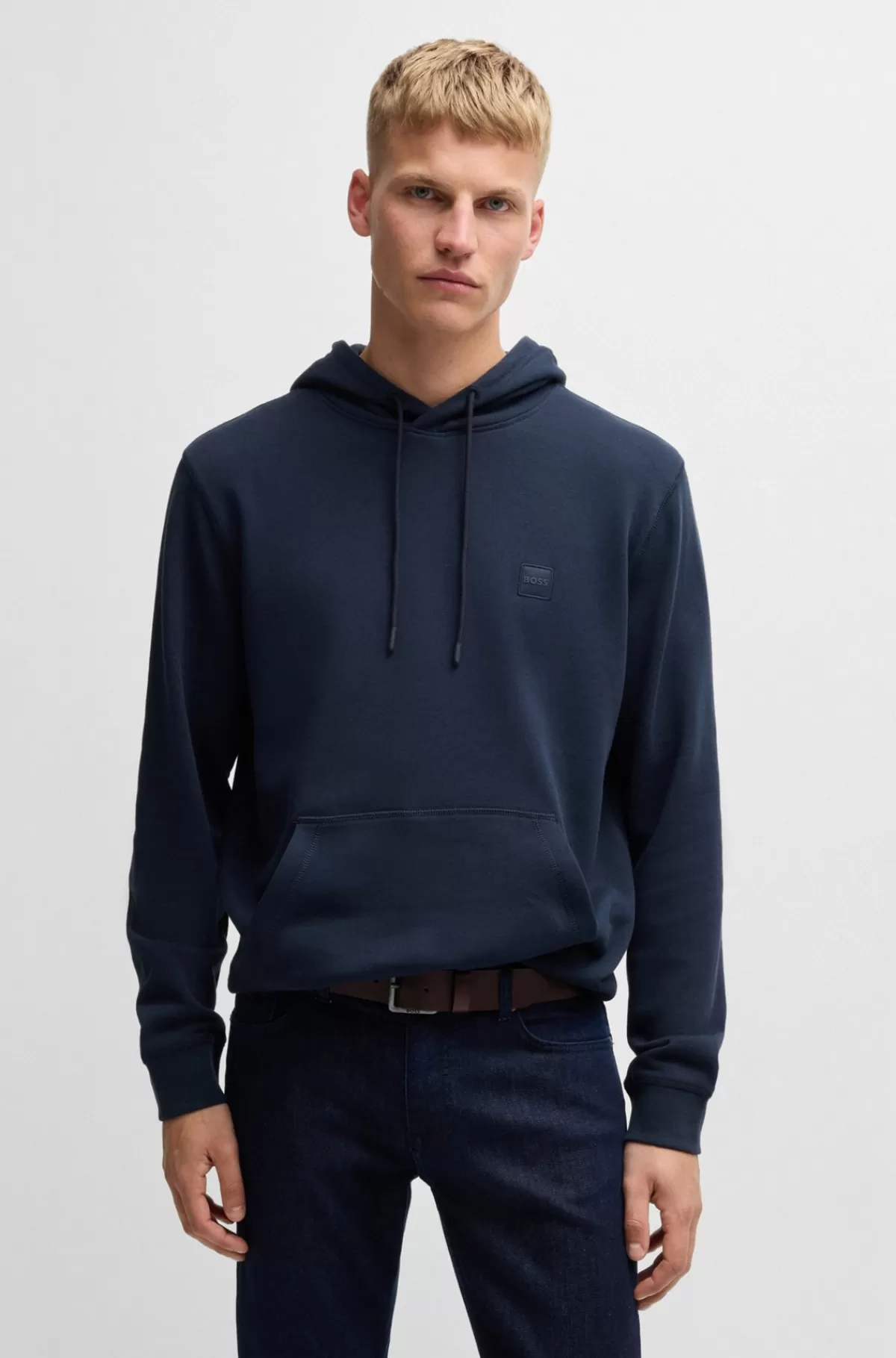 HUGO BOSS Læderbælte Med Indgraveret Logospænde Mørkebrun Hot