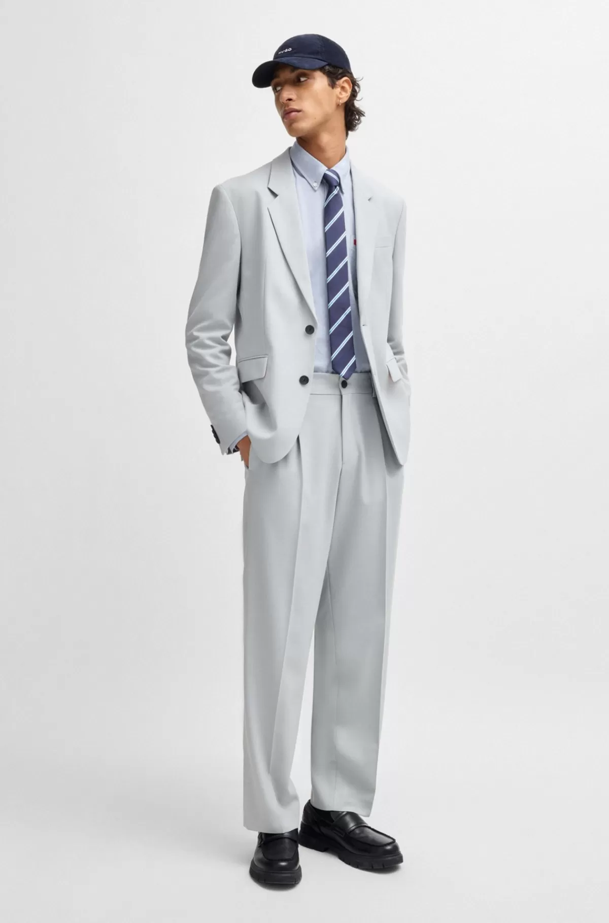 HUGO BOSS Lædermokkasiner Med Dobbeltsyning Sort Fashion