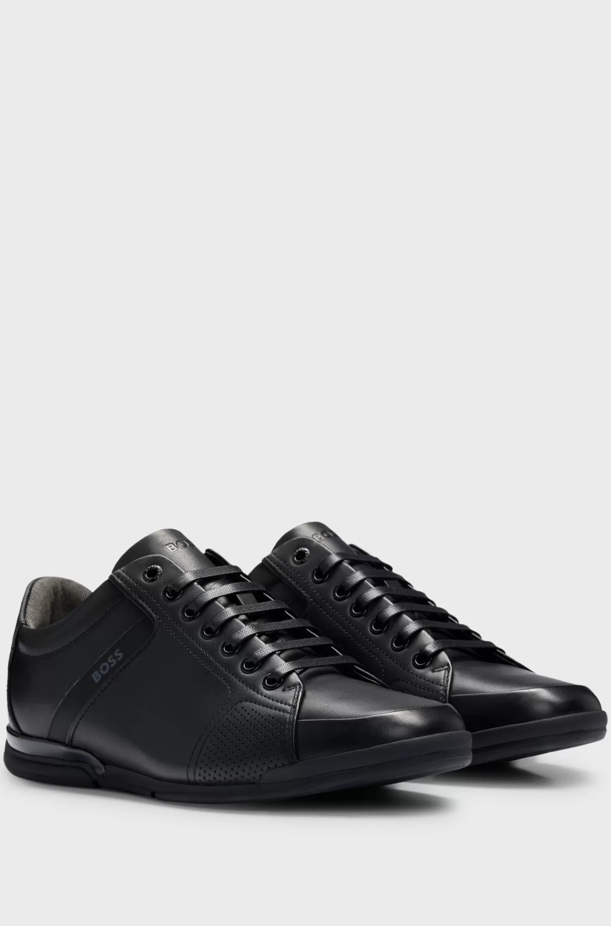HUGO BOSS Lædersneakers, Der Har For Med Lugtkontrol Sort Flash Sale