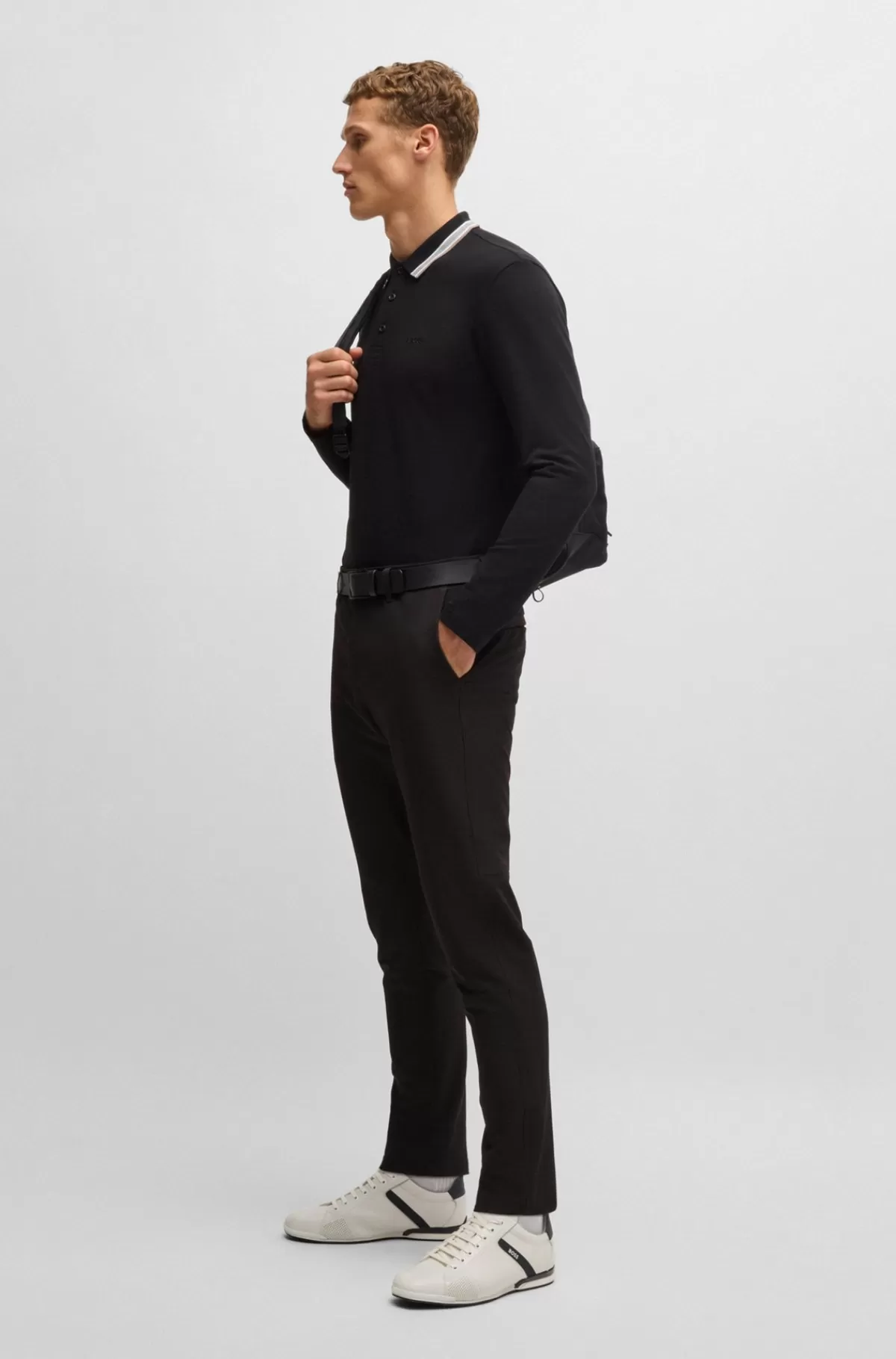 HUGO BOSS Lædersneakers, Der Har For Med Lugtkontrol Hvid Best