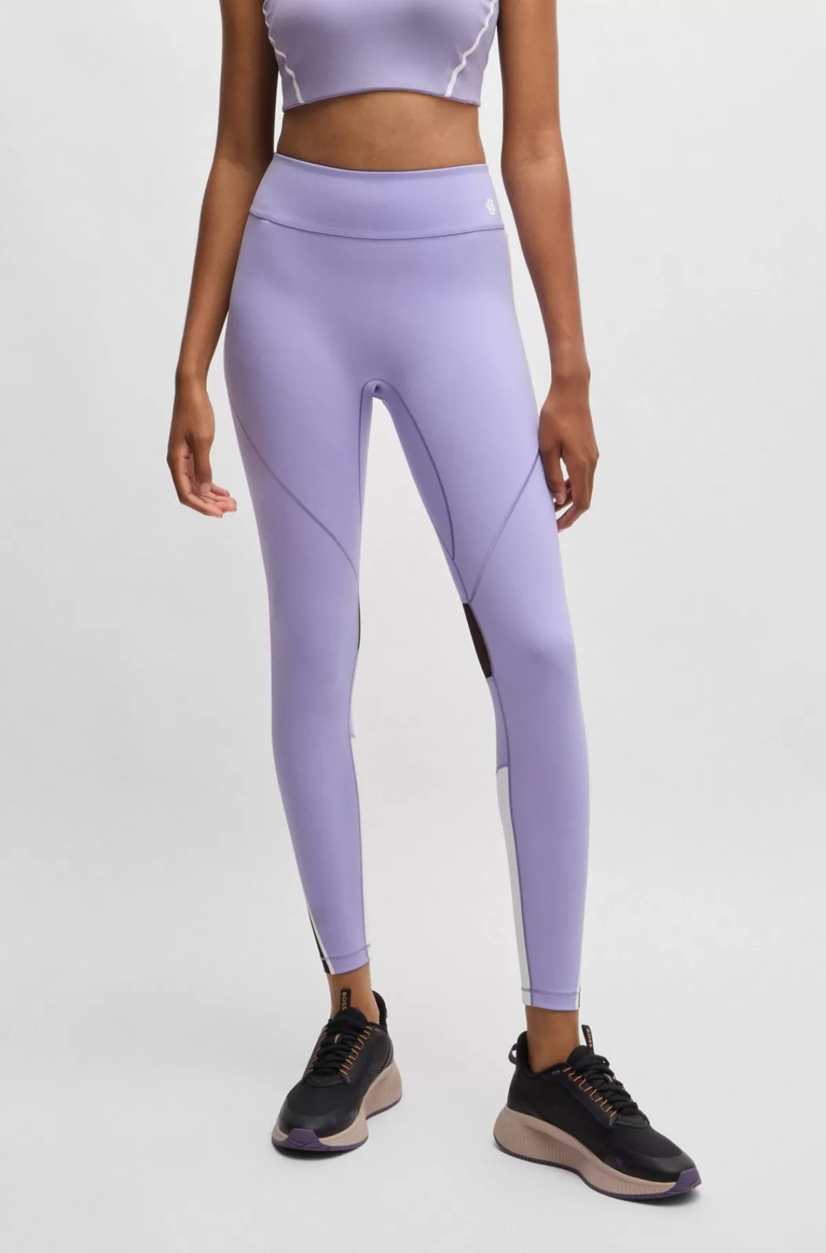 HUGO BOSS Leggings I Jersey Med Stræk Og Dobbelt B-monogram Lyslilla Hot