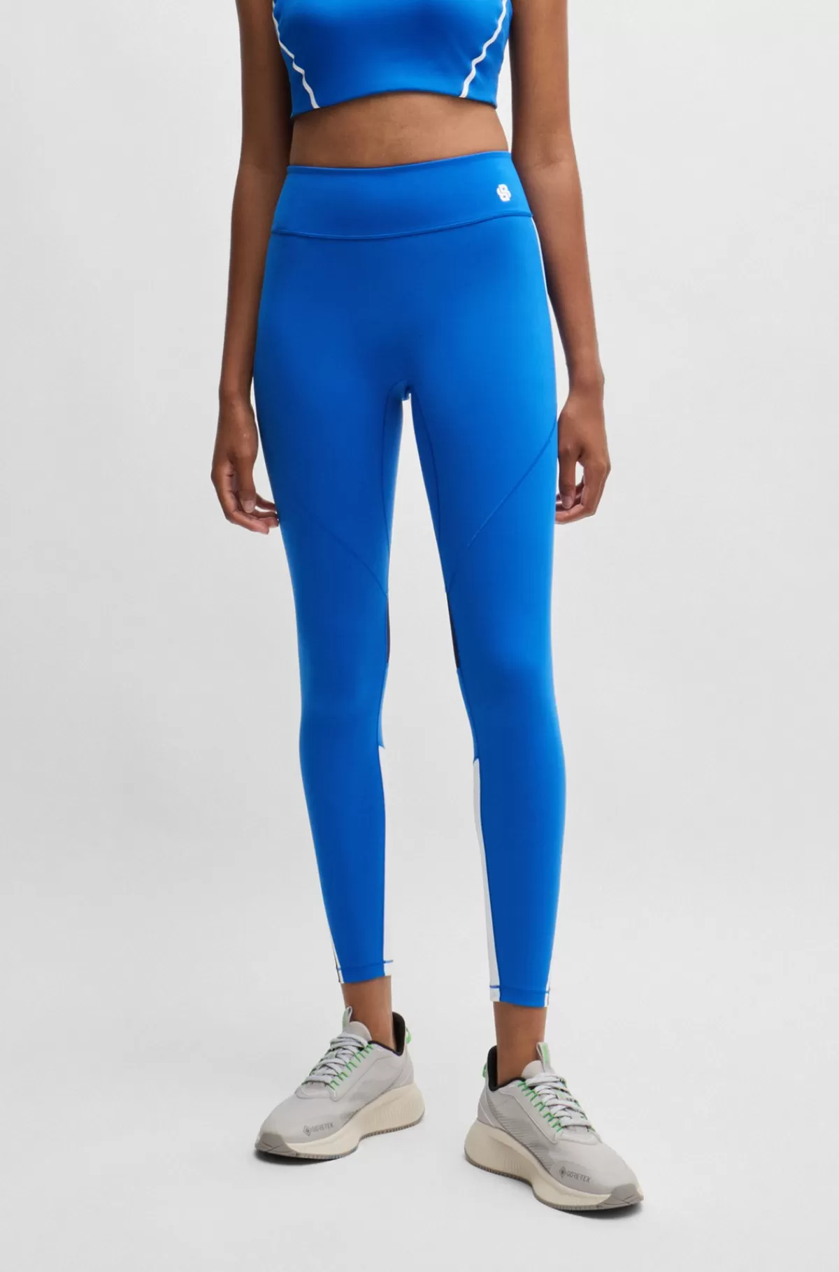 HUGO BOSS Leggings I Jersey Med Stræk Og Dobbelt B-monogram Blå Cheap