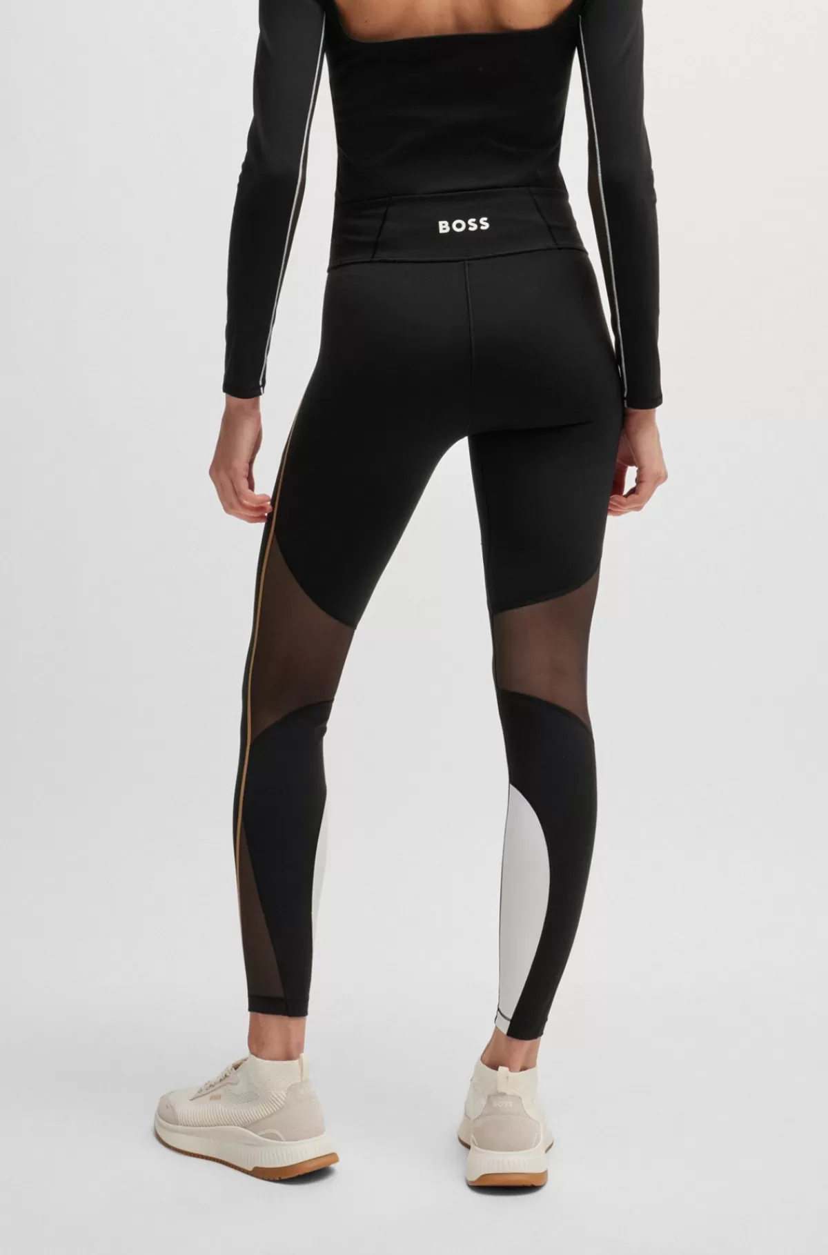 HUGO BOSS Leggings I Jersey Med Stræk Og Dobbelt B-monogram Sort Online