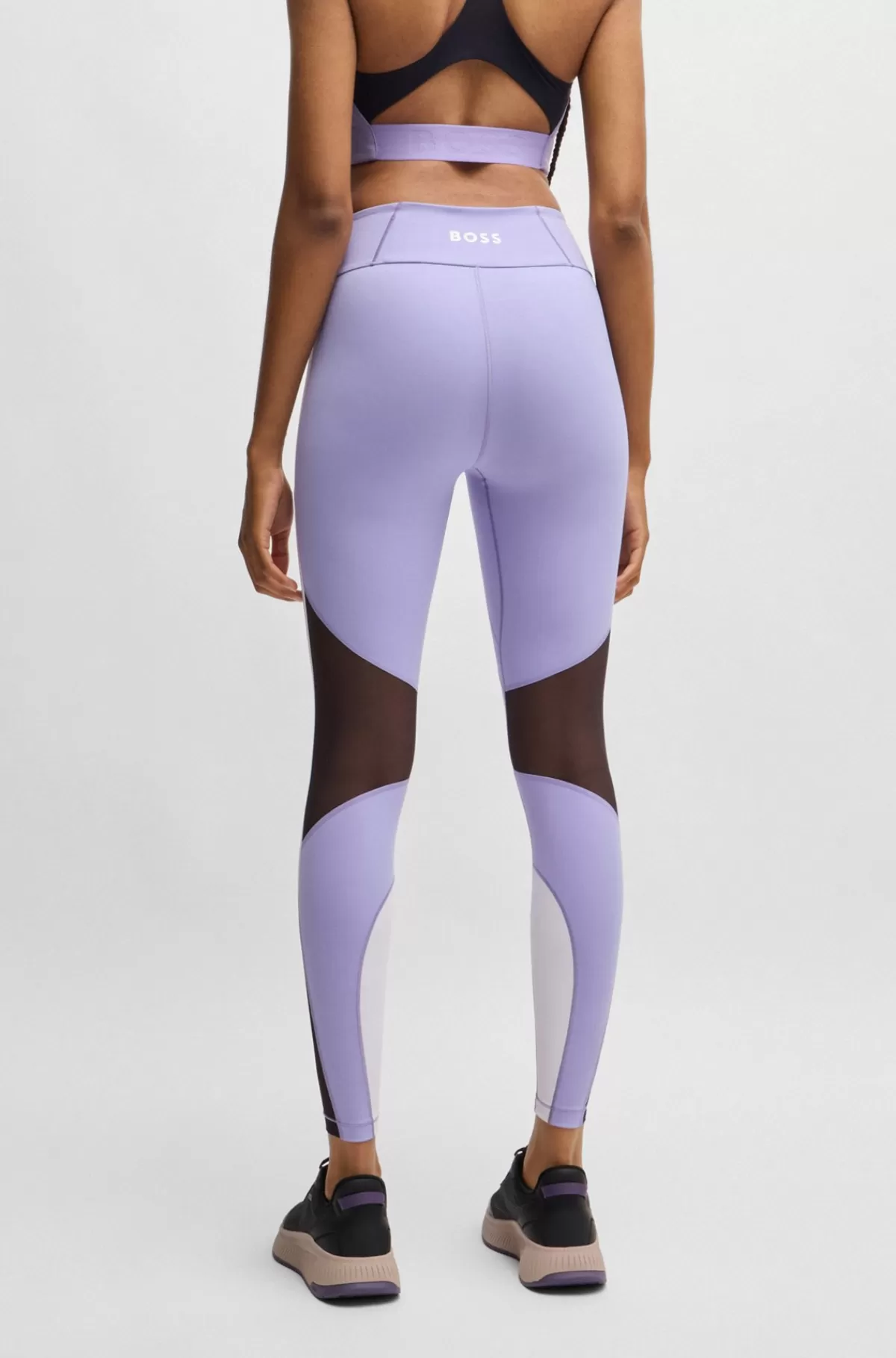 HUGO BOSS Leggings I Jersey Med Stræk Og Dobbelt B-monogram Lyslilla Hot