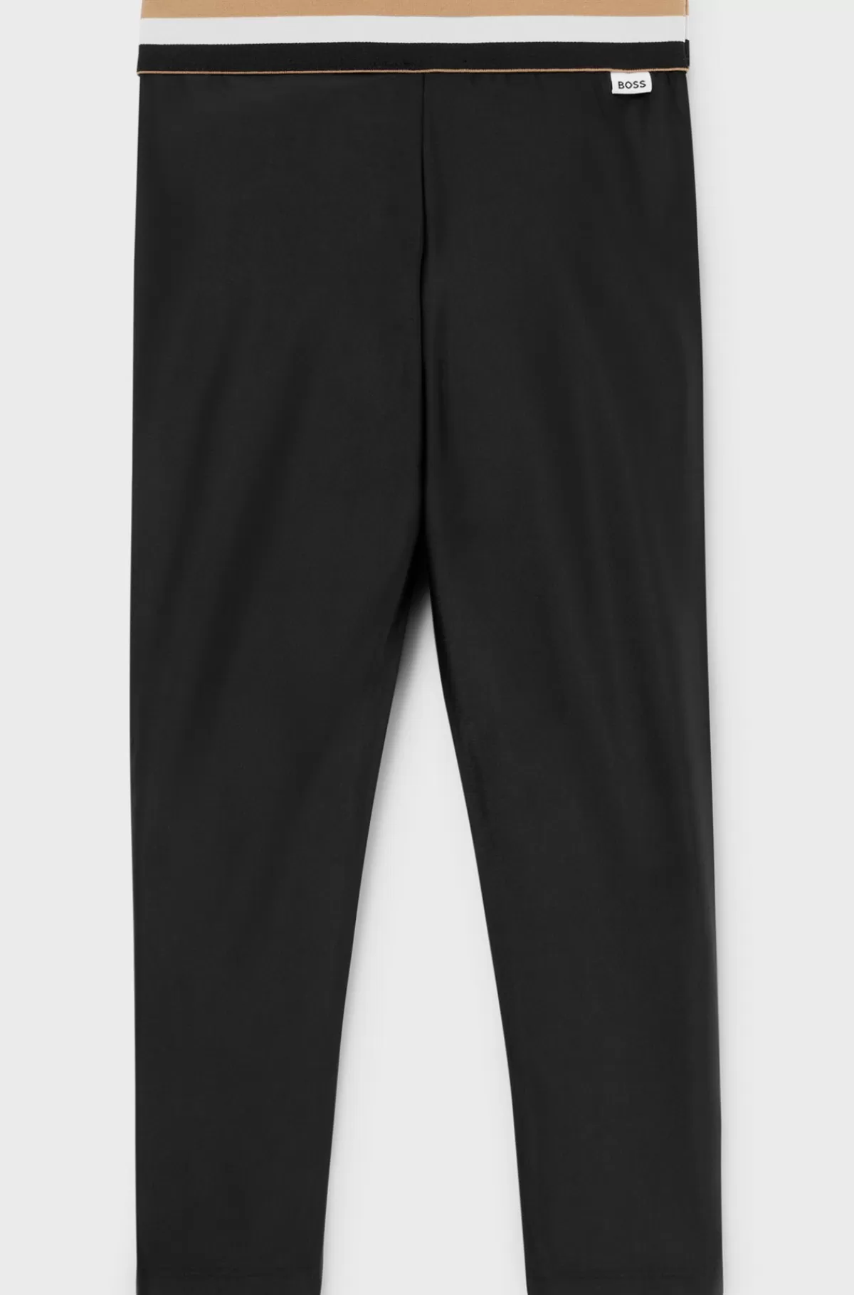 HUGO BOSS Leggings Til Børn Med Signaturstribe I Taljen Sort Outlet
