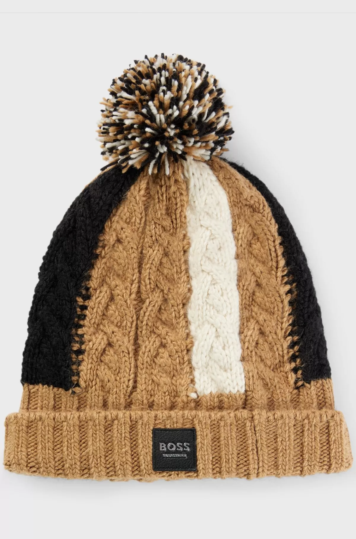HUGO BOSS Let Hue Til Hestesport Med Pompon Og Signaturfarver Beige Cheap