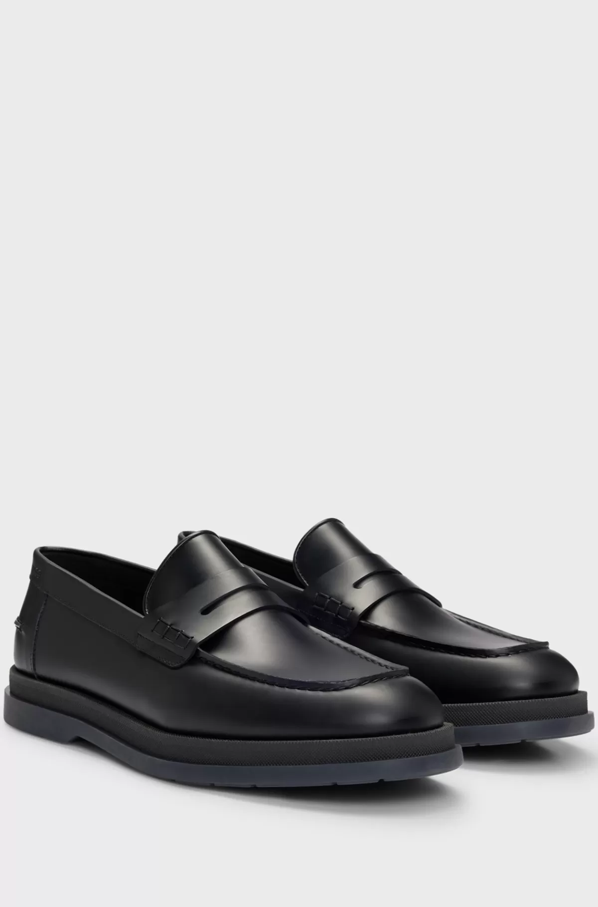 HUGO BOSS Loafers Af Børstet Læder Og Med Gummisål Sort Online