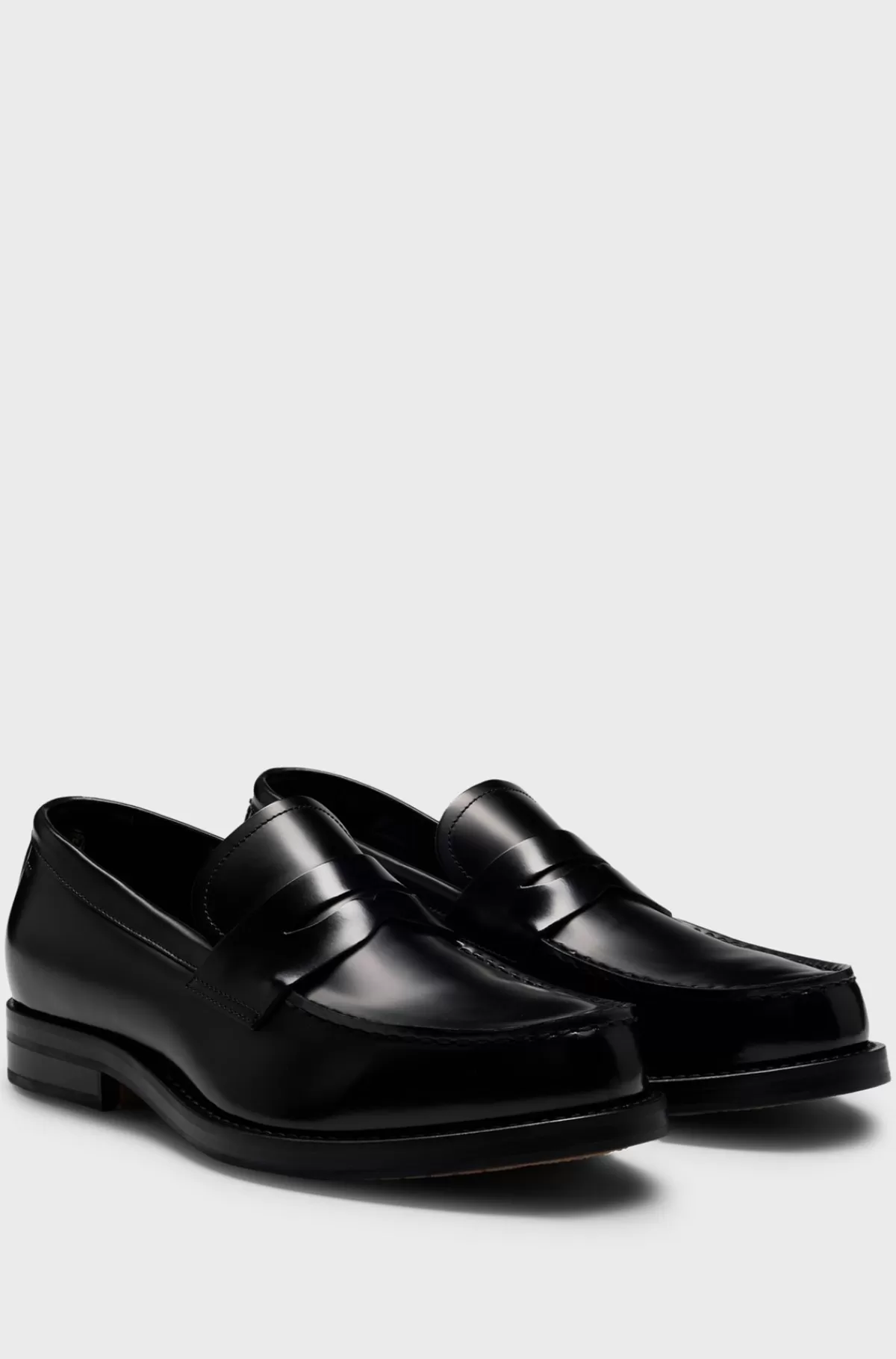 HUGO BOSS Loafers I Læder Med Dressletic-sål Sort New