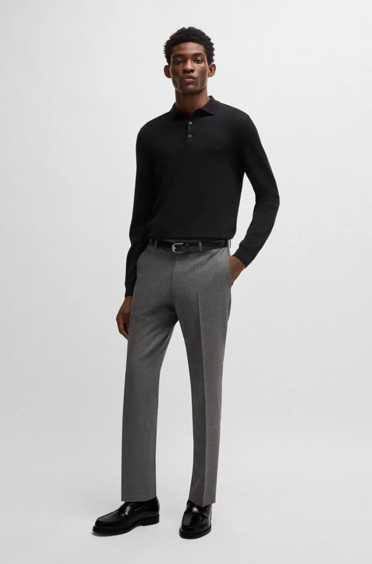 HUGO BOSS Loafers I Læder Med Dressletic-sål Sort New