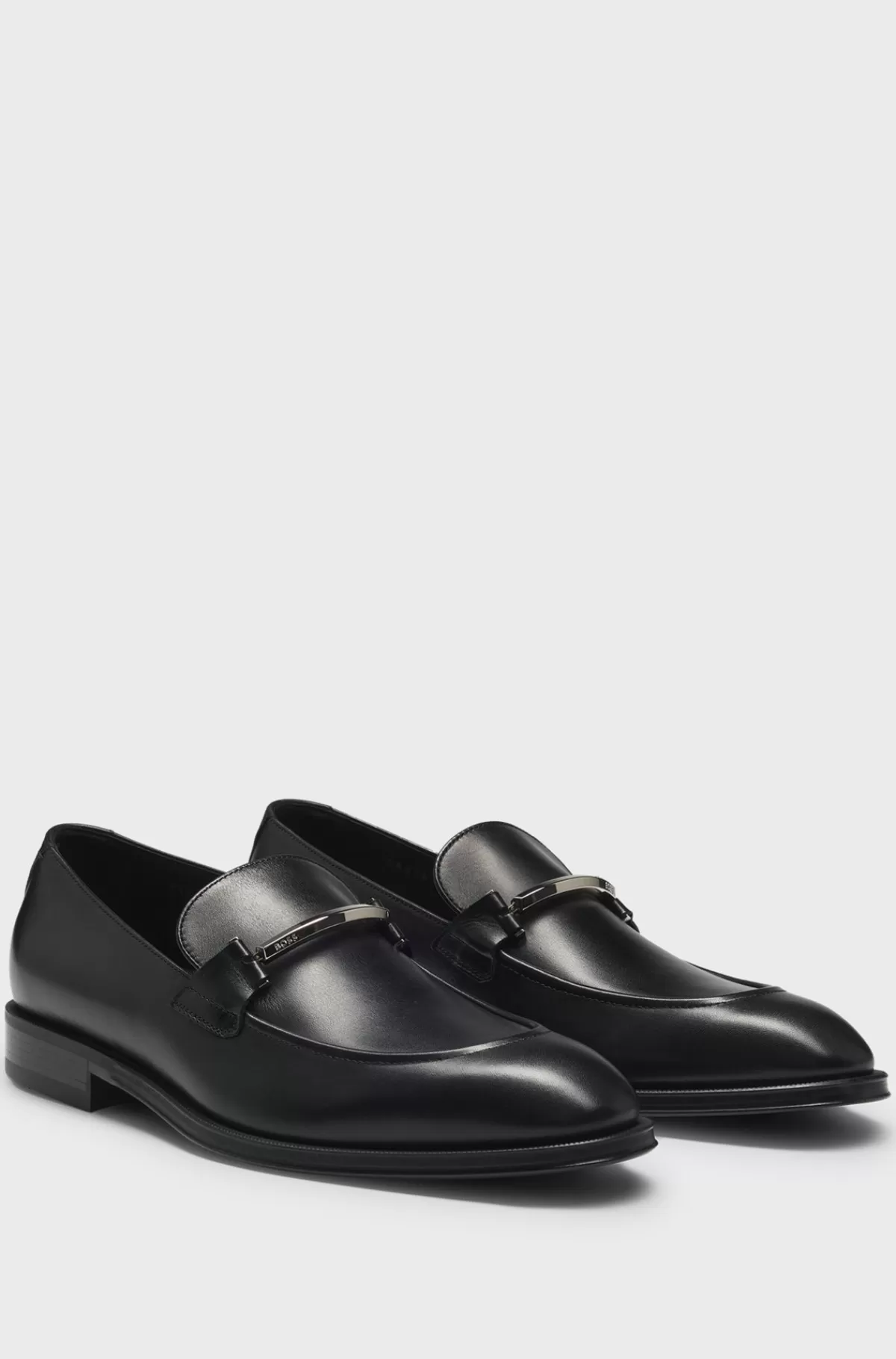 HUGO BOSS Loafers Med Brandet Metalspænde Sort Flash Sale