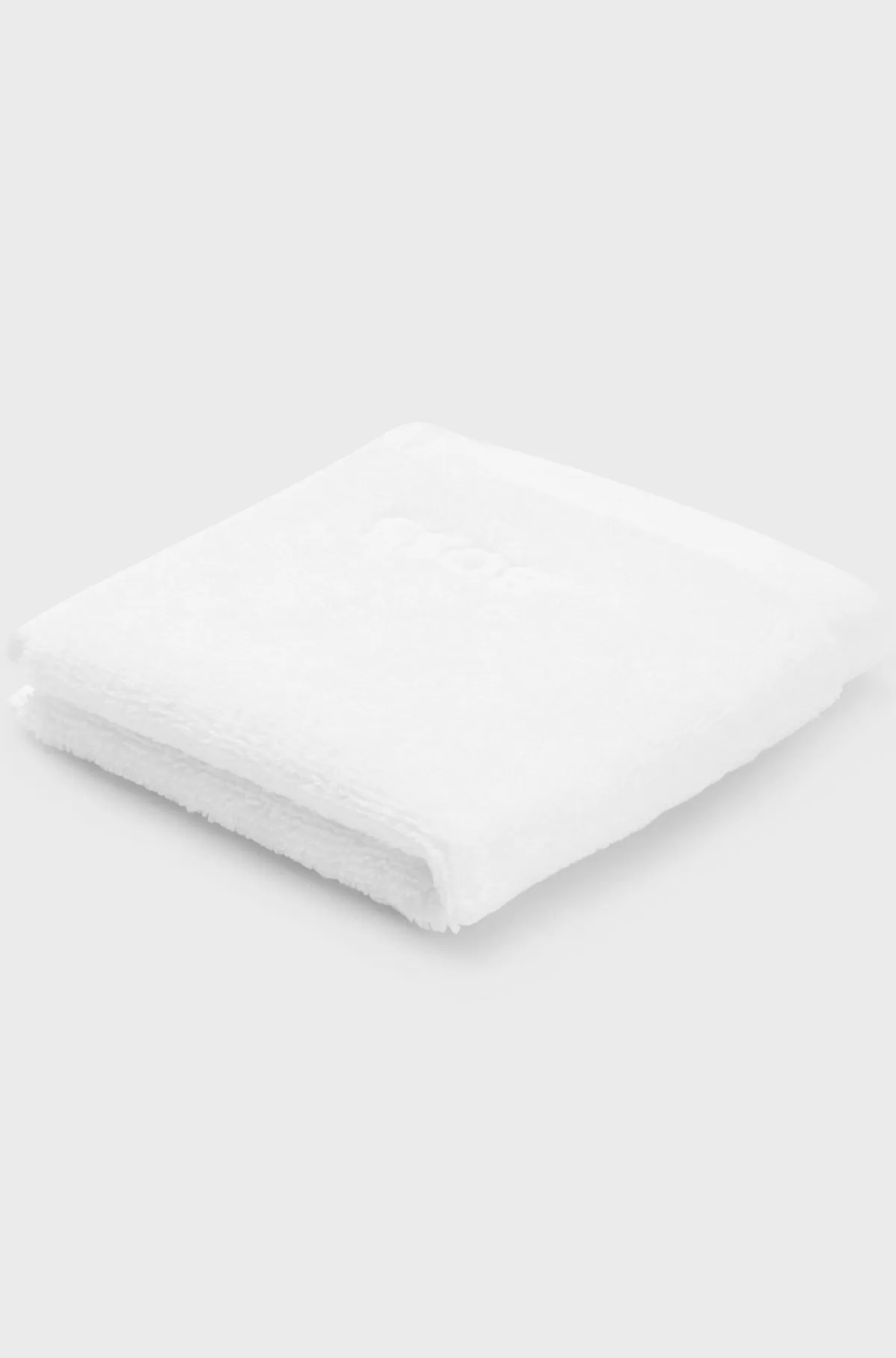 HUGO BOSS Logobroderet Ansigtsklud I ægæisk Bomuld Hvid Flash Sale